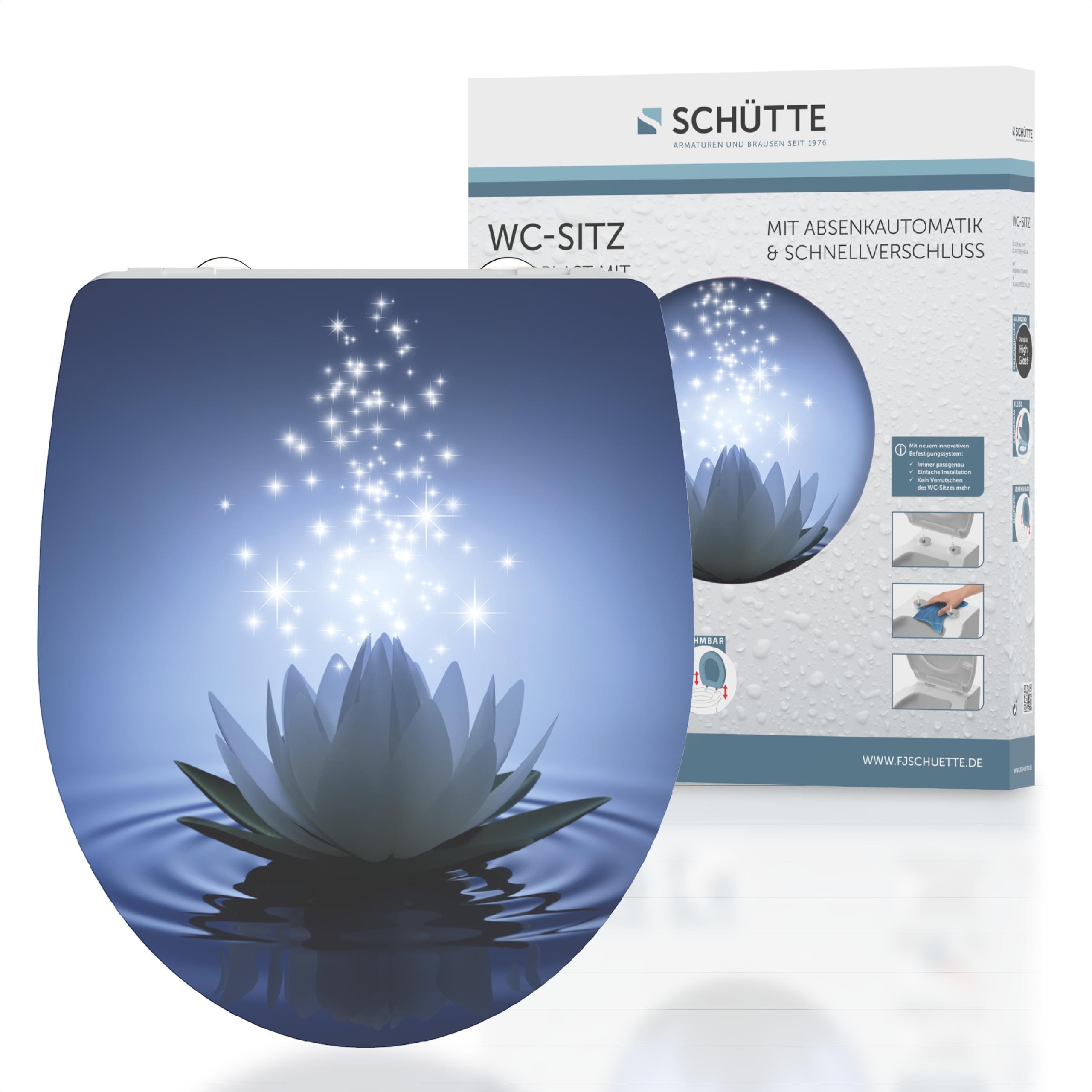Sch&uuml;tte Duroplast HG WC Sitz WATER LILY, Hochgl&auml;nzend mit Absenkautomatik und Schnellverschluss - Bild 1