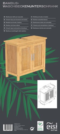 mit Bambus bei Türen kaufen Netto online Eisl zwei Waschbeckenunterschrank