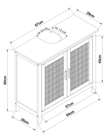 Eisl Waschbeckenunterschrank Bambus mit zwei Türen online kaufen bei Netto