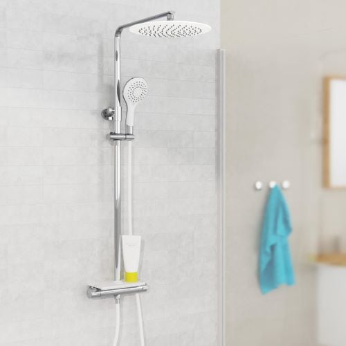 Eisl Duschset GRANDE VITA Regendusche mit Thermostat Chrom/Weiß