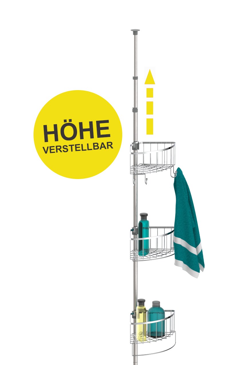 Eisl Teleskop Duschregal mit 4 Duschk&ouml;rben Chrom - Bild 1