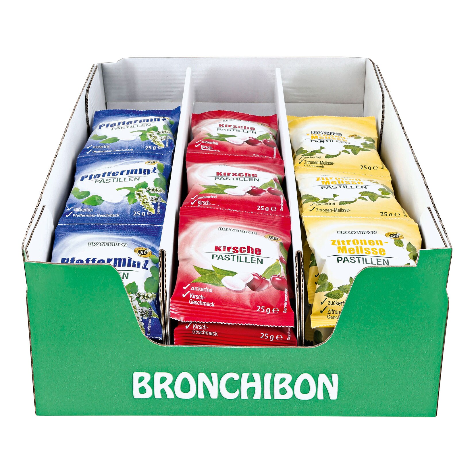 Bronchibon Pastillen 3 x 25 g, verschiedene Sorten, 24er Pack - Bild 1