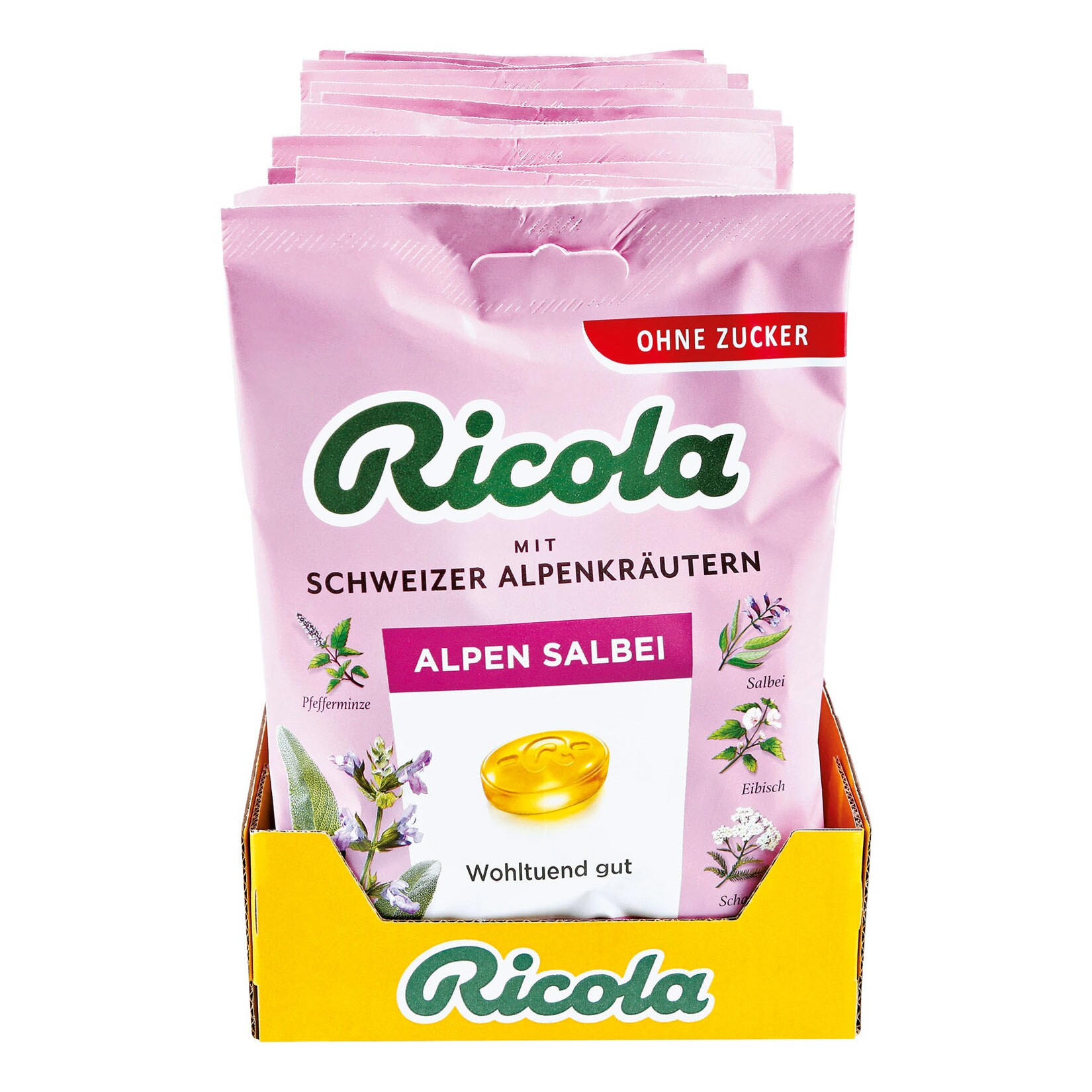 Ricola Bonbons Alpensalbei ohne Zucker 75 g, 18er Pack | 07610700025109