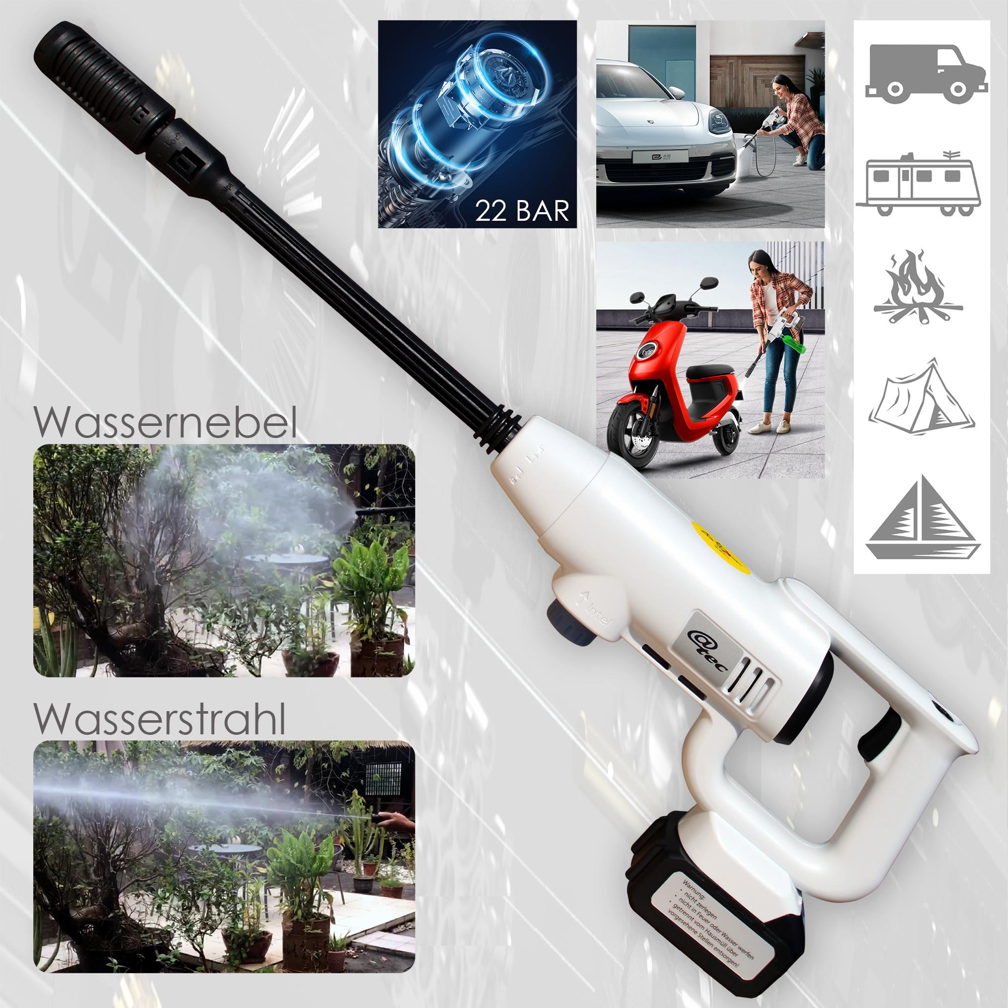 Arcotec Akku Hochdruckreiniger mit Multi-Spr&uuml;hdose - Bild 1