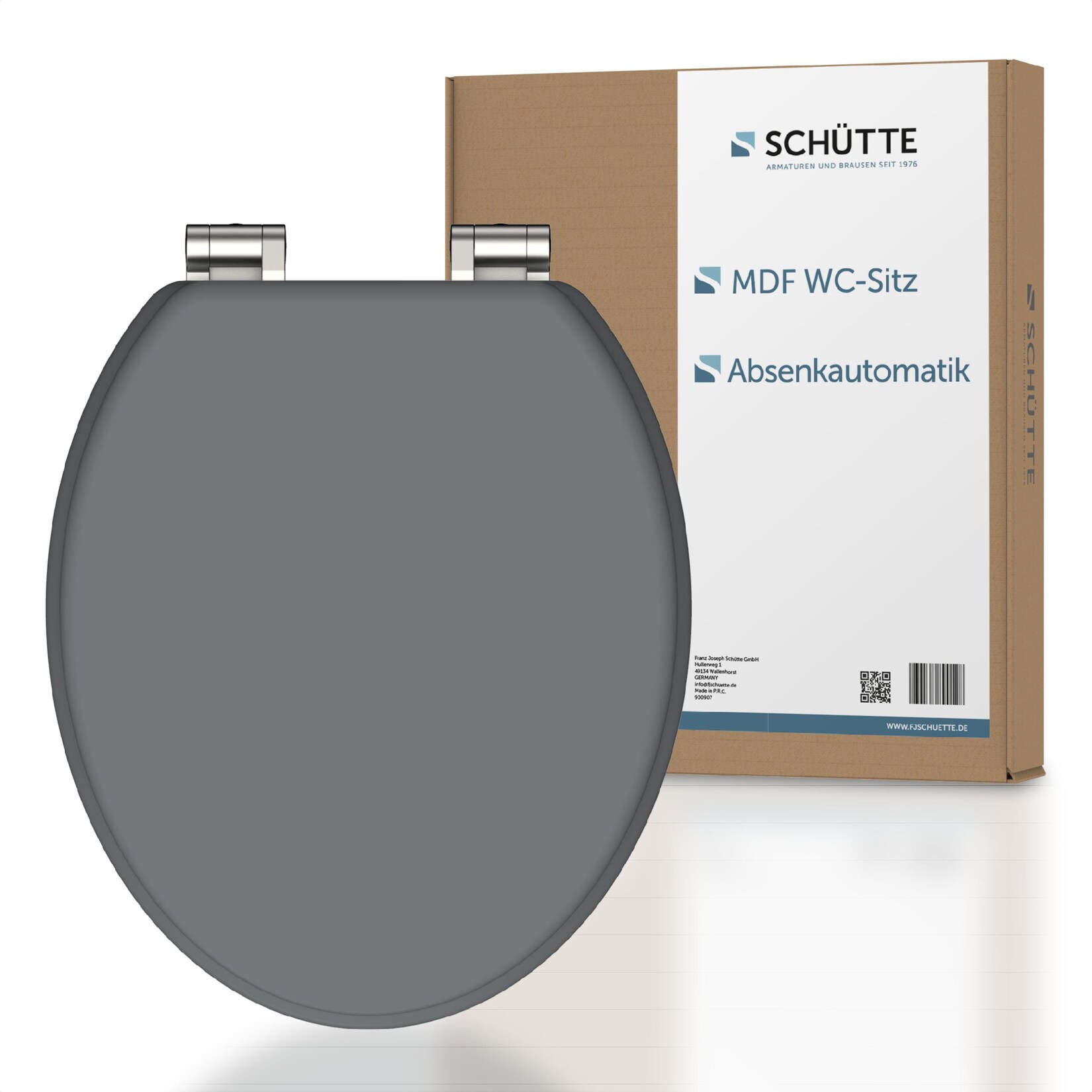 Schütte MDF WC-Sitz SPIRIT GREY, Toilettendeckel mit Absenkautomatik