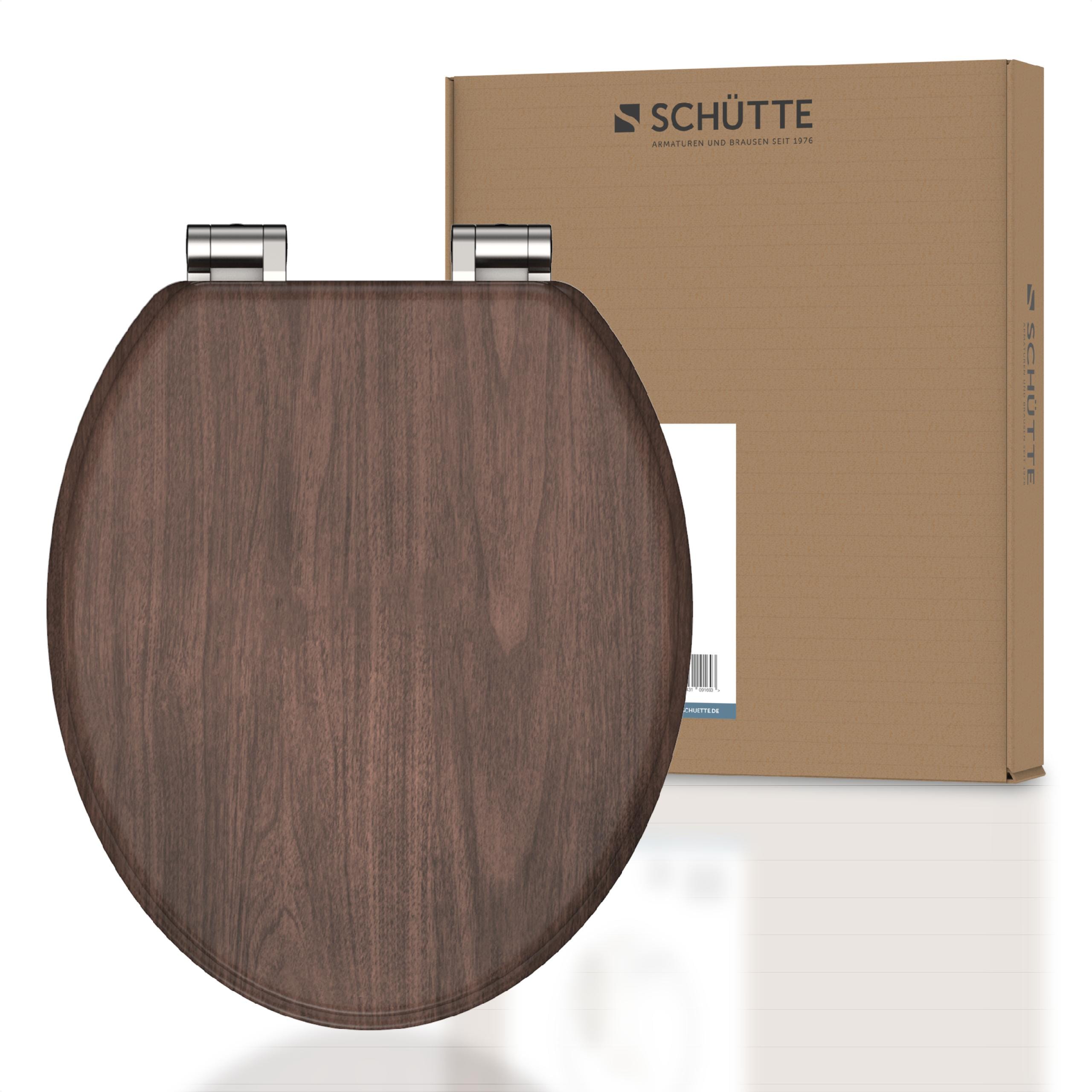 Sch&uuml;tte MDF WC-Sitz DARK WOOD , Toilettendeckel mit Absenkautomatik Motiv - Bild 1