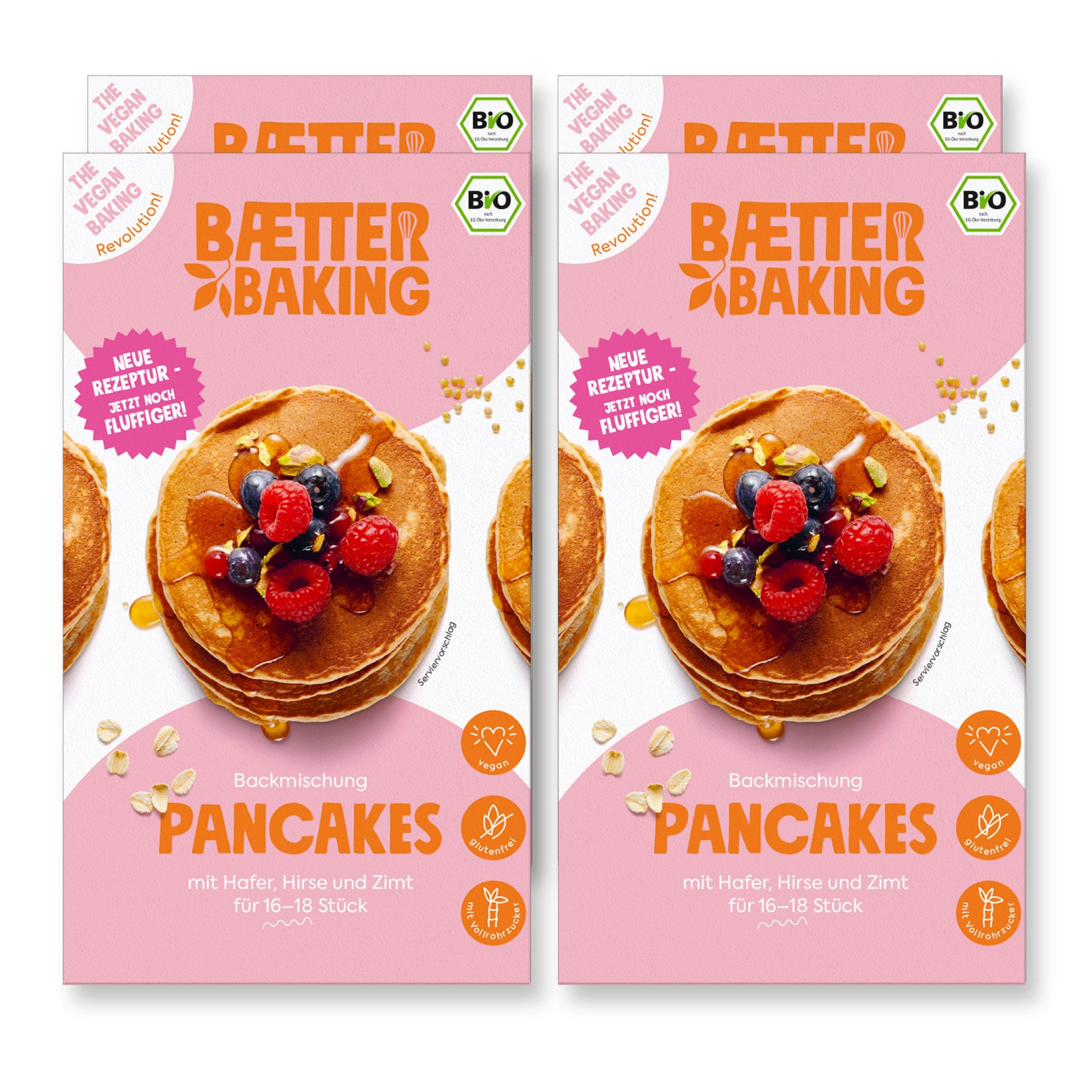 Baetter Baking Bio-Backmischung Pancakes, 4er Pack - Bild 1