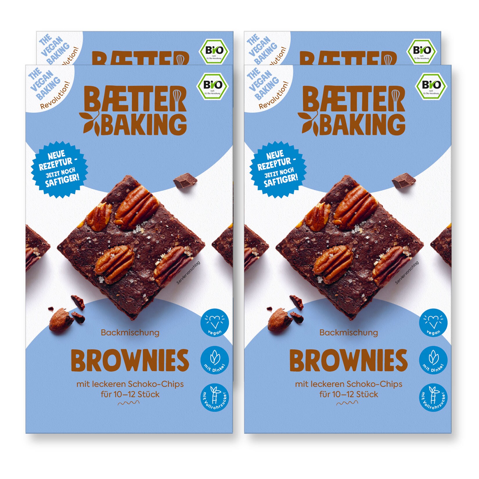 Baetter Baking Bio-Backmischung Brownies, 4er Pack - Bild 1