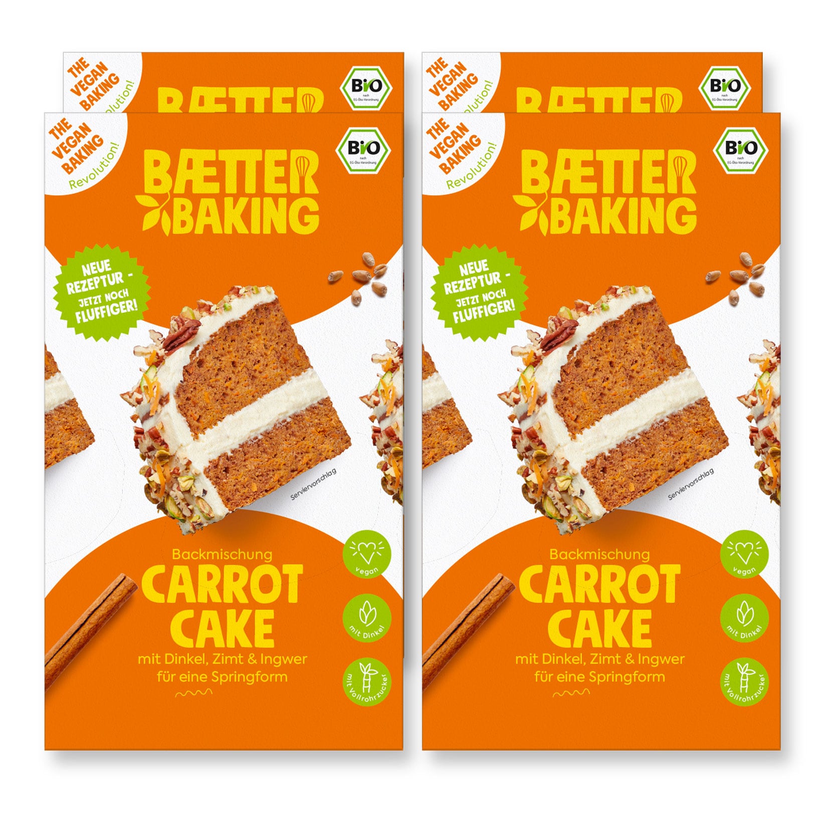 Baetter Baking Bio-Backmischung Carrot Cake, 4er Pack - Bild 1