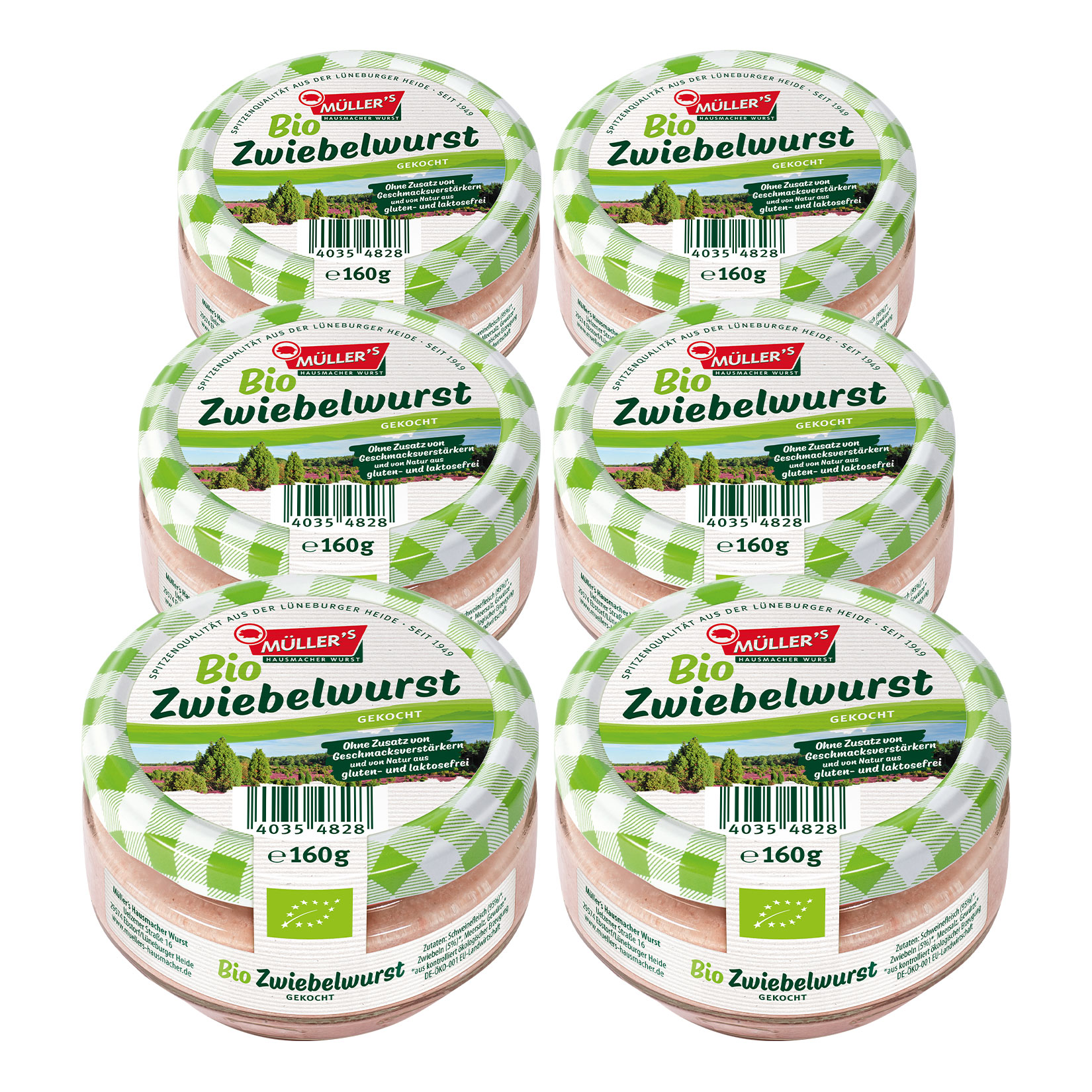 M&uuml;ller's Bio Zwiebelwurst 160 g, 6er Pack - Bild 1