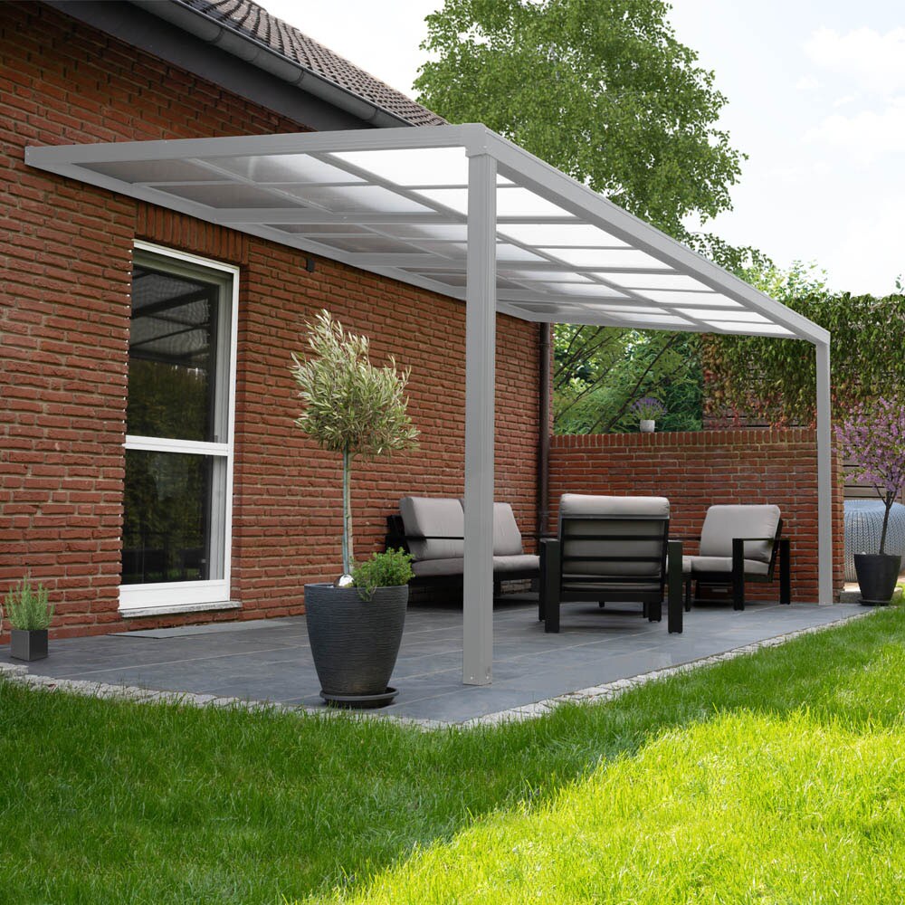 Solis Deluxe Terrassen&uuml;berdachung - 390 x 295 x 233 / 272 cm Wei&szlig; - Bild 1