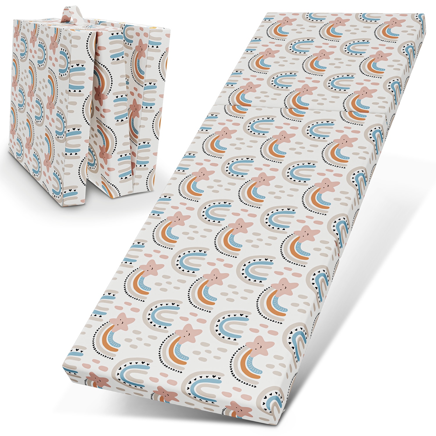 ELONEO Klappmatratze, 65x195x9 cm, Regenbogen - Bild 1