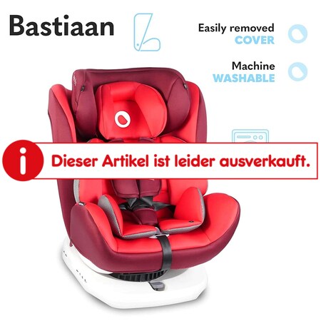 Lionelo Bastiaan rot + Sonnenschutz Auto Kindersitz mit Isofix