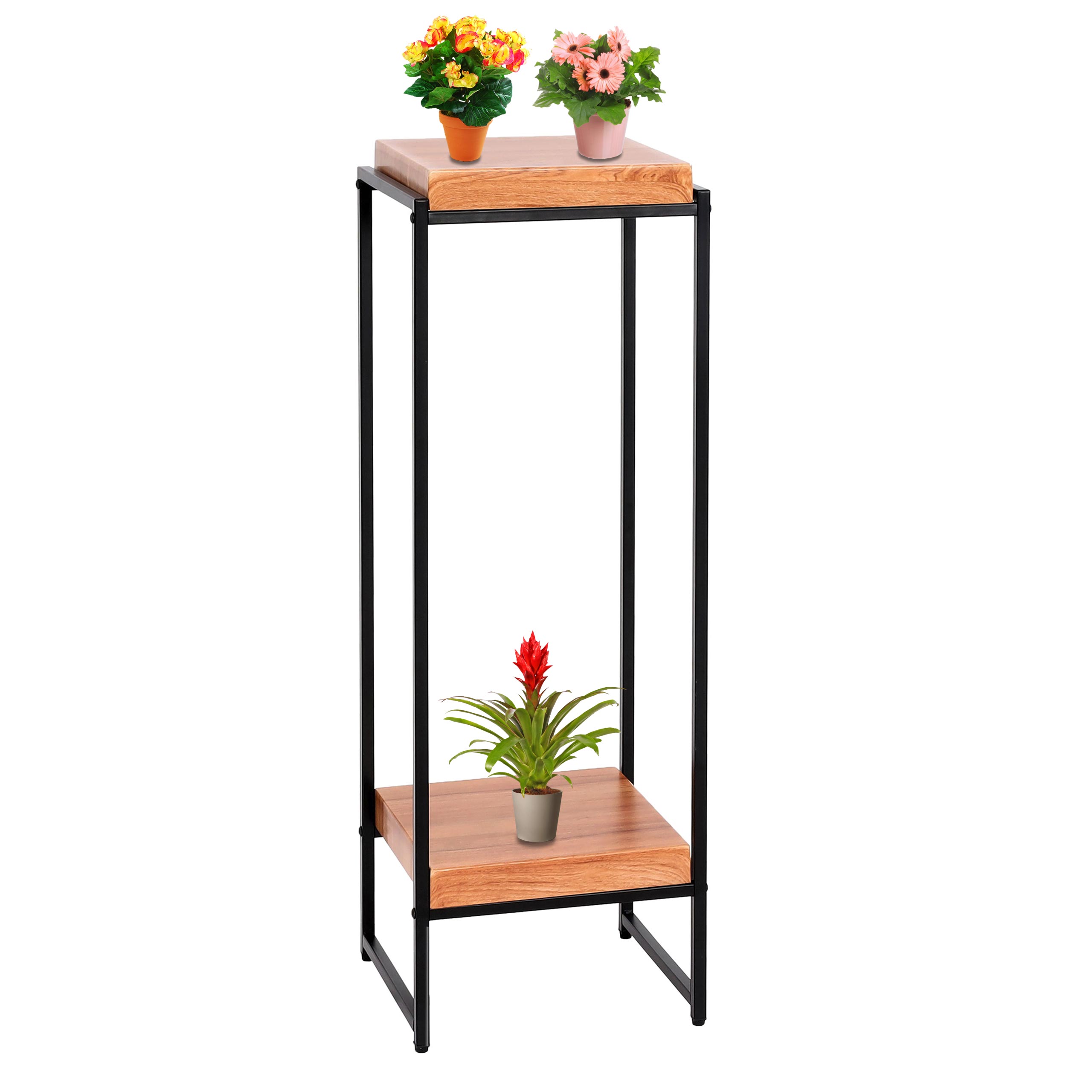 Blumentisch MCW-K71, Blumenregal Beistelltisch Pflanzregal, MVG-zertifiziert MDF Metall ~ naturfarben, 101cm - Bild 1