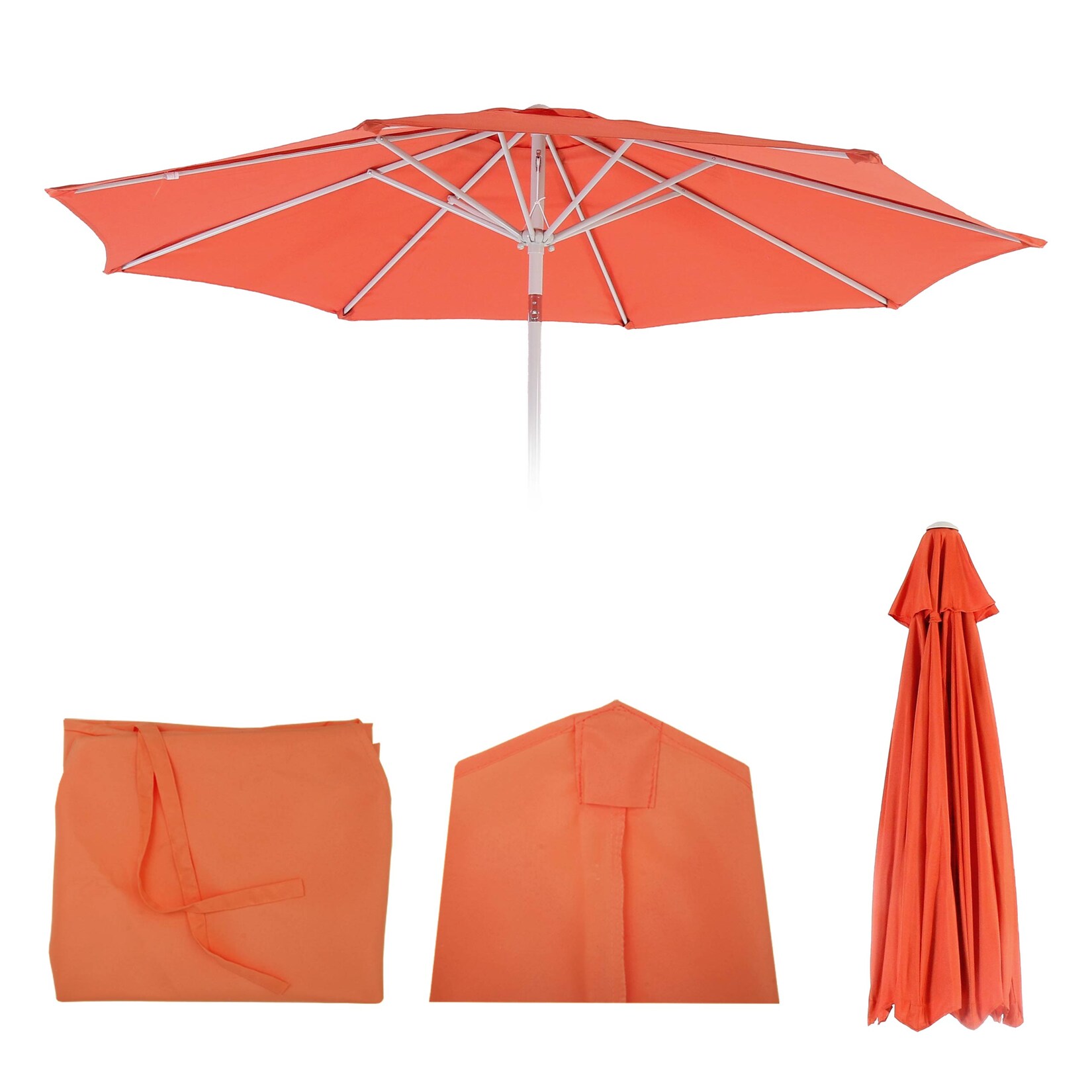 Ersatz-Bezug für Sonnenschirm Asti, Sonnenschirmbezug Ersatzbezug, Ø 2,7m Stoff/Textil 5kg ~ terracotta | 04057651736624