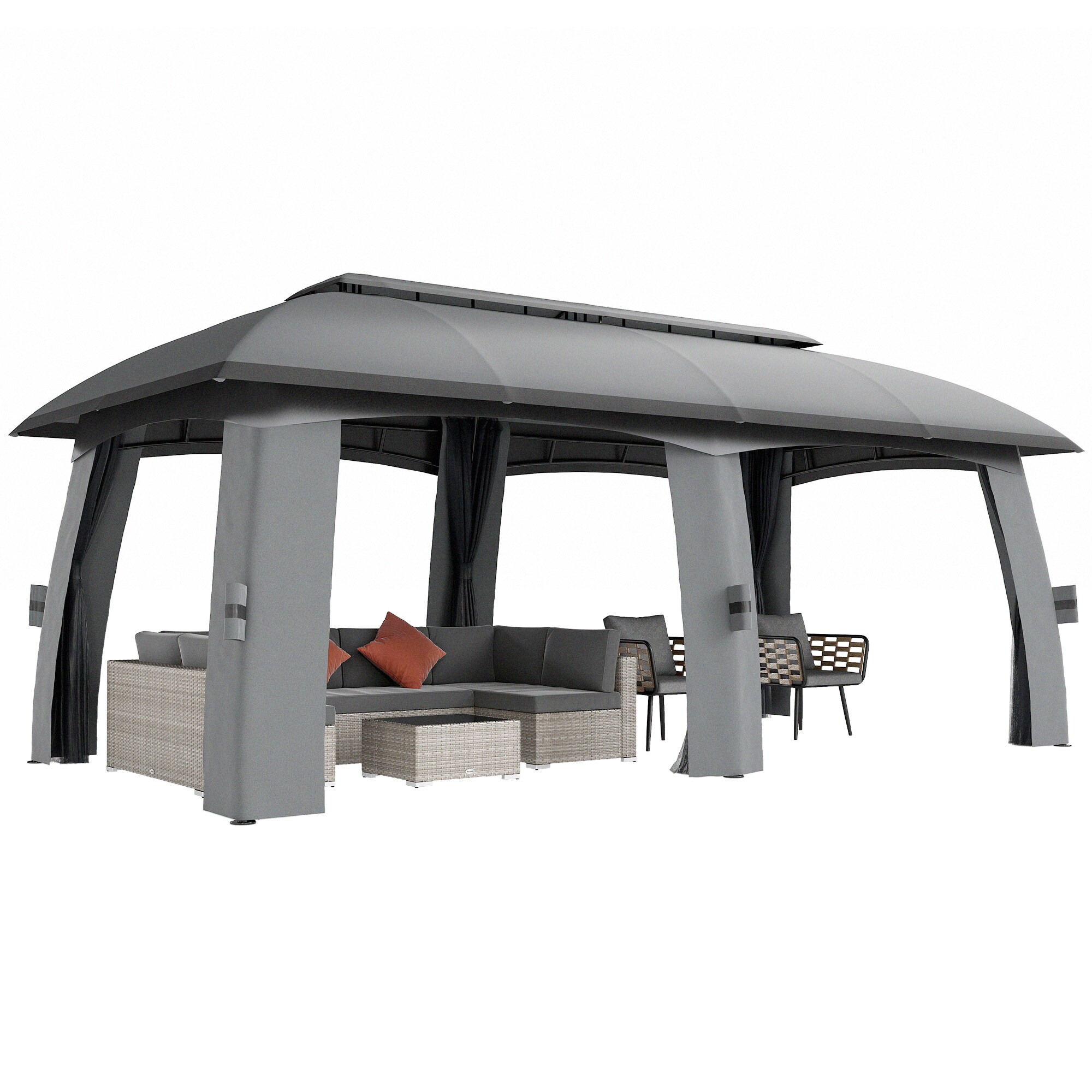 Outsunny Pavillon Galvanisiertes Metall, Polyester, Nylon - Bild 1