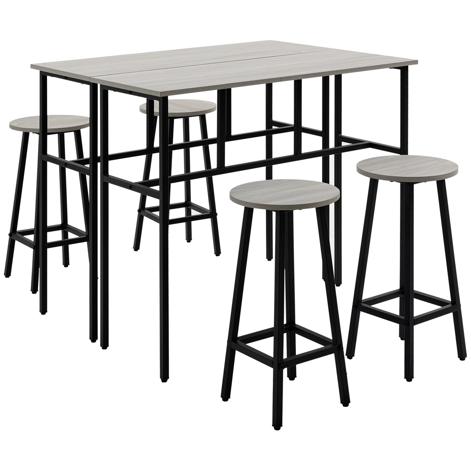 HOMCOM Bartisch-Set Spanplatte, Stahl | 04251774960700