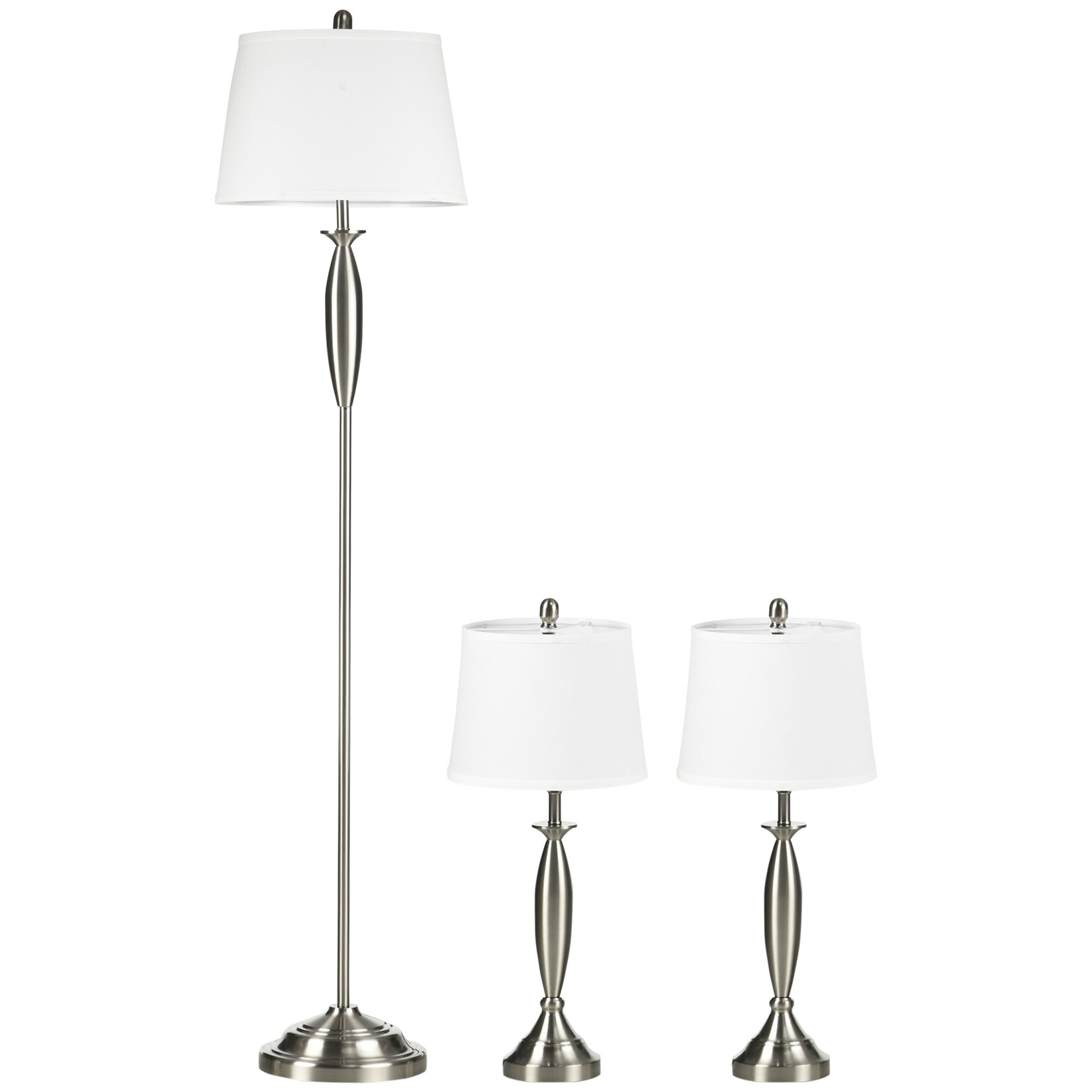HOMCOM Stehlampen-Set Linen(Polyester), Stahl | 04255633511034