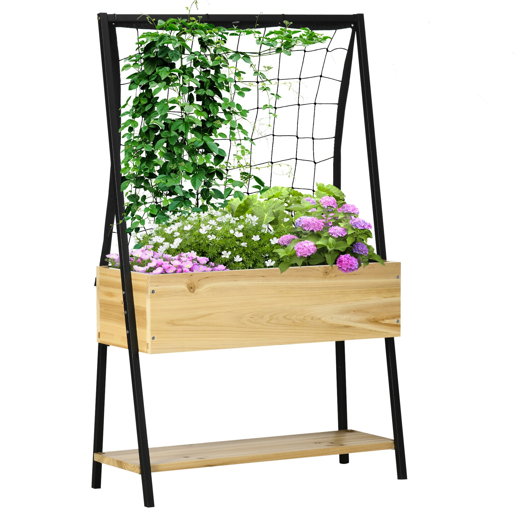 Outsunny Hochbeet Stahl, Tannenholz, Polyester | 04255633514615