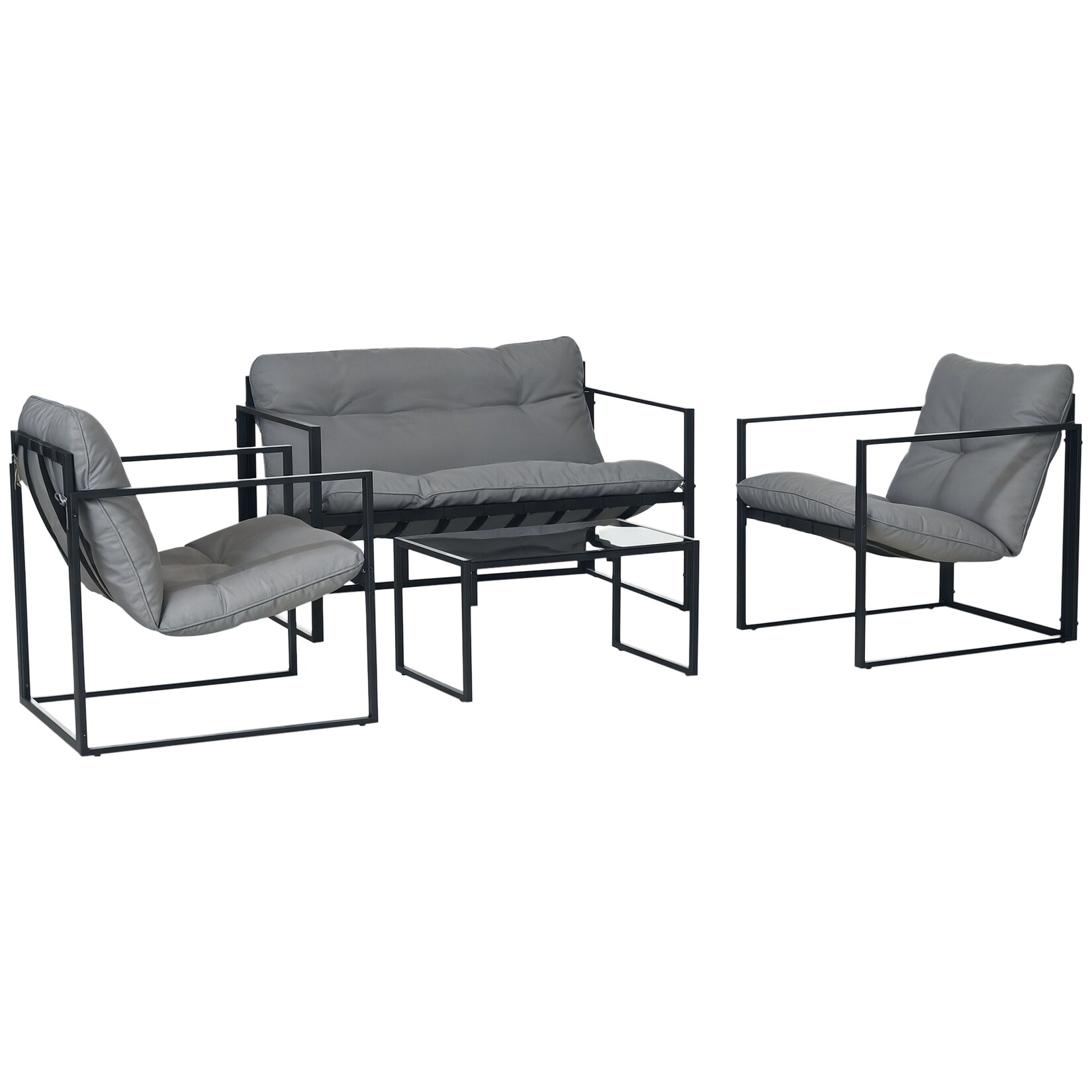 Gartenmöbel-Set Stahl, Polyester