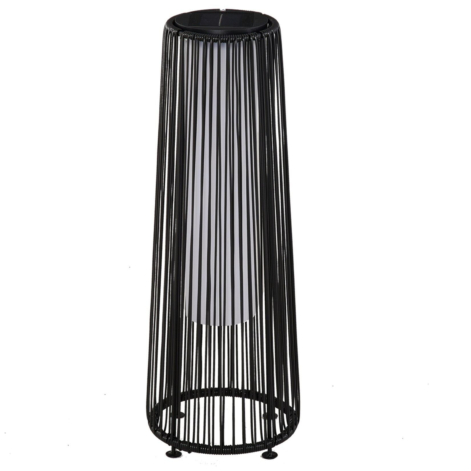 Outsunny Rattan Solarleuchte PE, Stahl, PP | 04255633514196