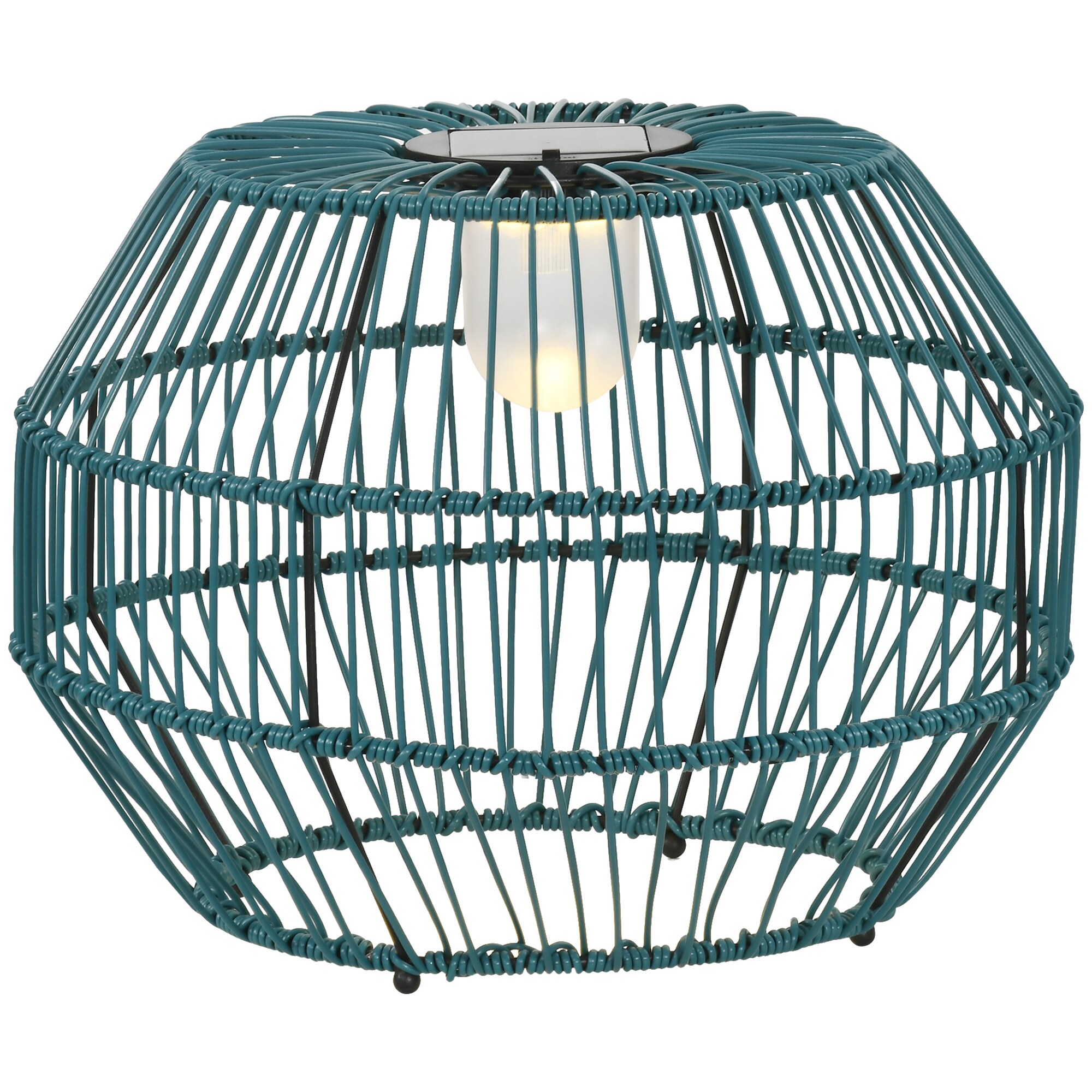 Outsunny Solarlampe Stahl, PE Rattan - Bild 1