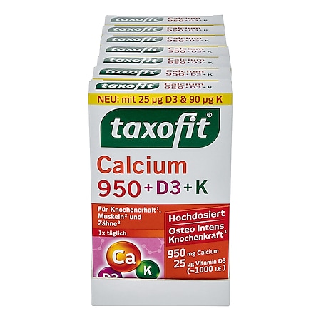 taxofit Calcium 950+D3+K Tabletten 30 Stück 79,1 g, 7er Pack - Bild 1