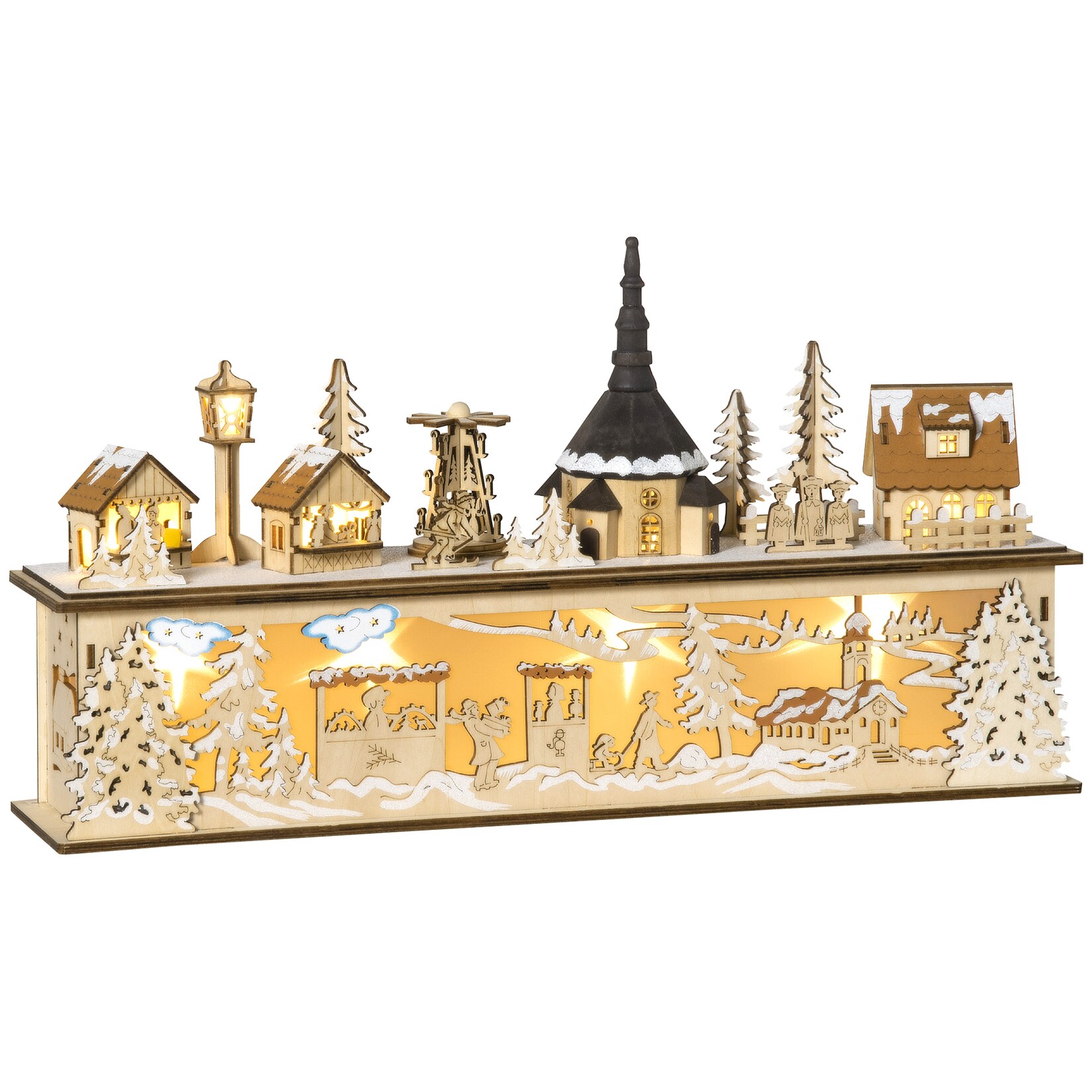 HOMCOM Weihnachtsdorf Sperrholz