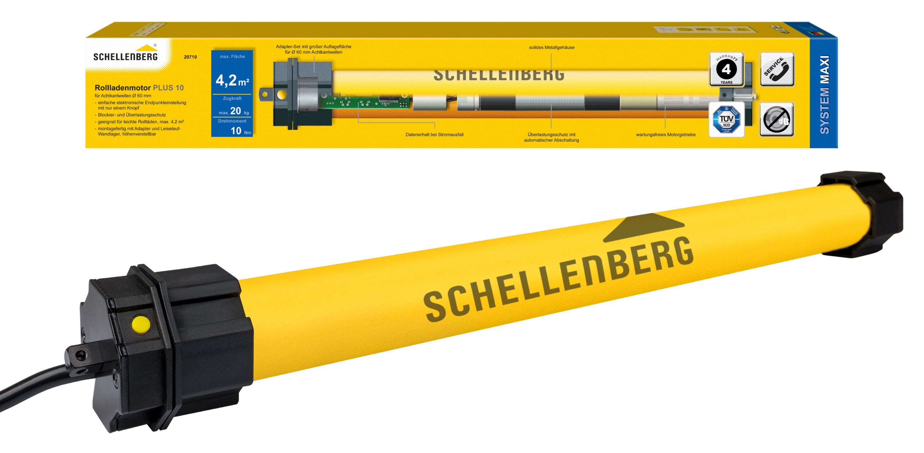 Schellenberg Rohrmotor PLUS Maxi 10 Nm - Bild 1