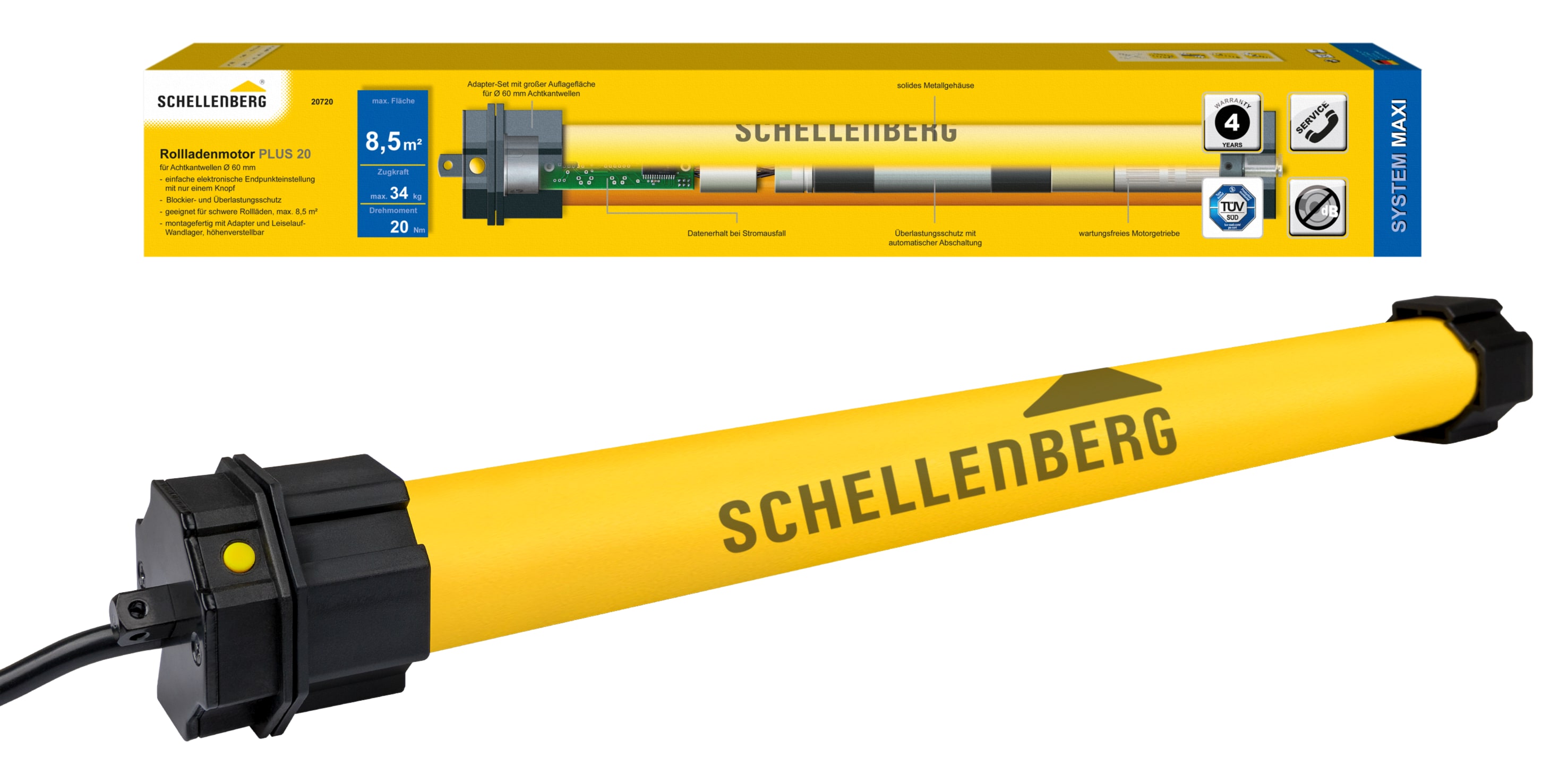 Schellenberg Rohrmotor PLUS Maxi 20 Nm - Bild 1