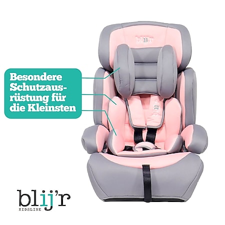 Blij´r Ivo pink/grey Autositz mit Wumbi Sonnenschutz online kaufen bei Netto