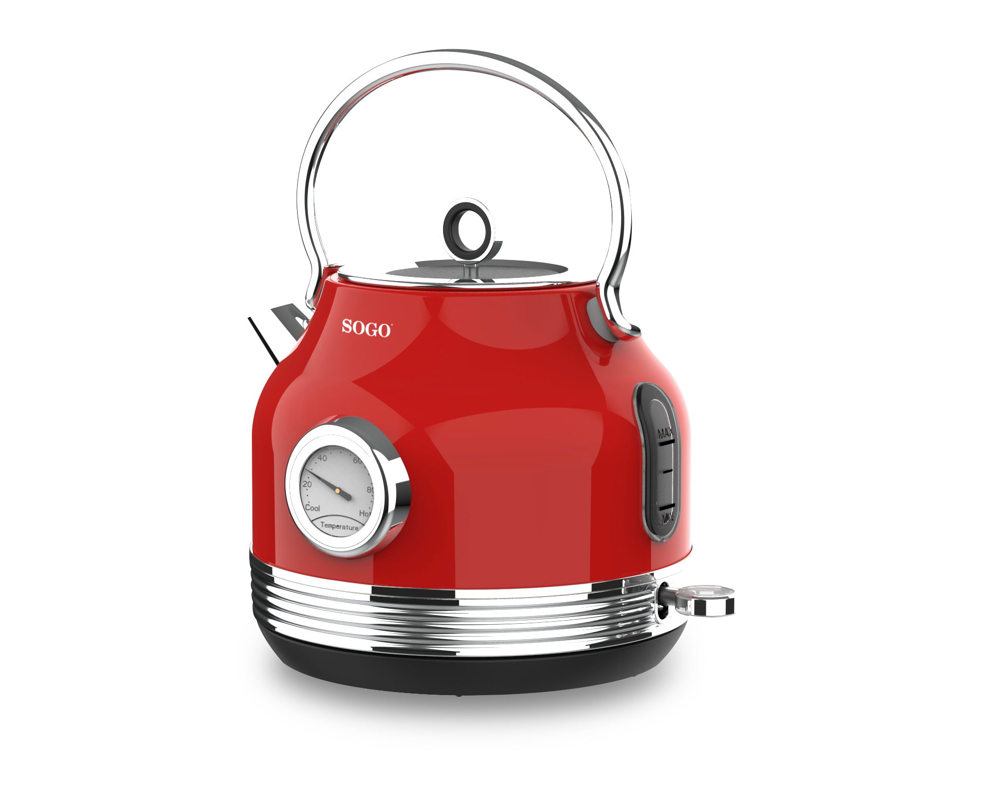 SOGO RETRO Serie Wasserkocher rot 1.8 L Kapazit&auml;t - Bild 1