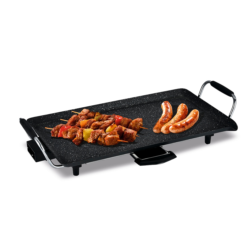 SOGO Elektrischer Tischgrill mit Marmorbeschichtung, 46x26cm, 2000W