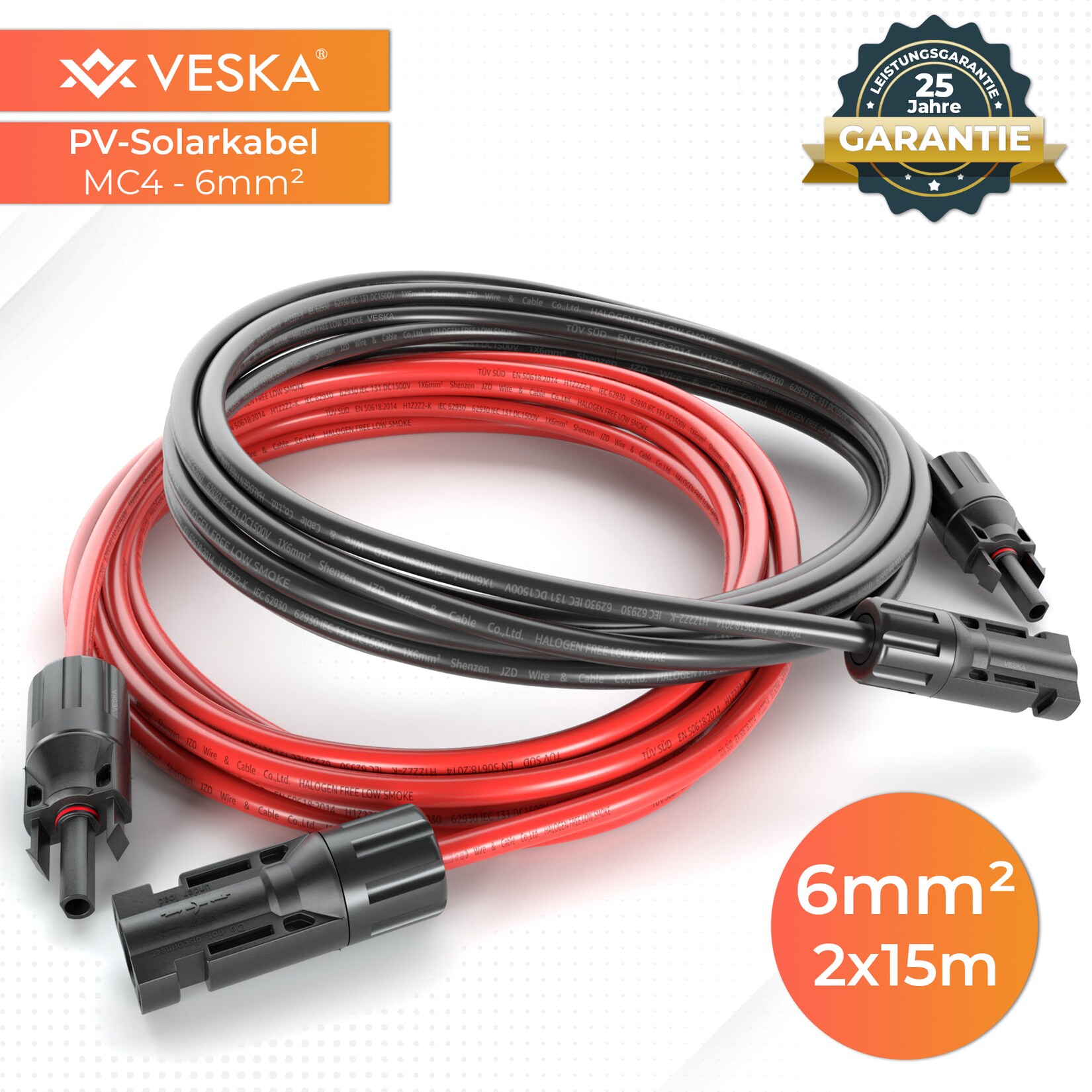 Solar Kabel MC4 6mm Set -versch. Ausführungen | 04054748018694