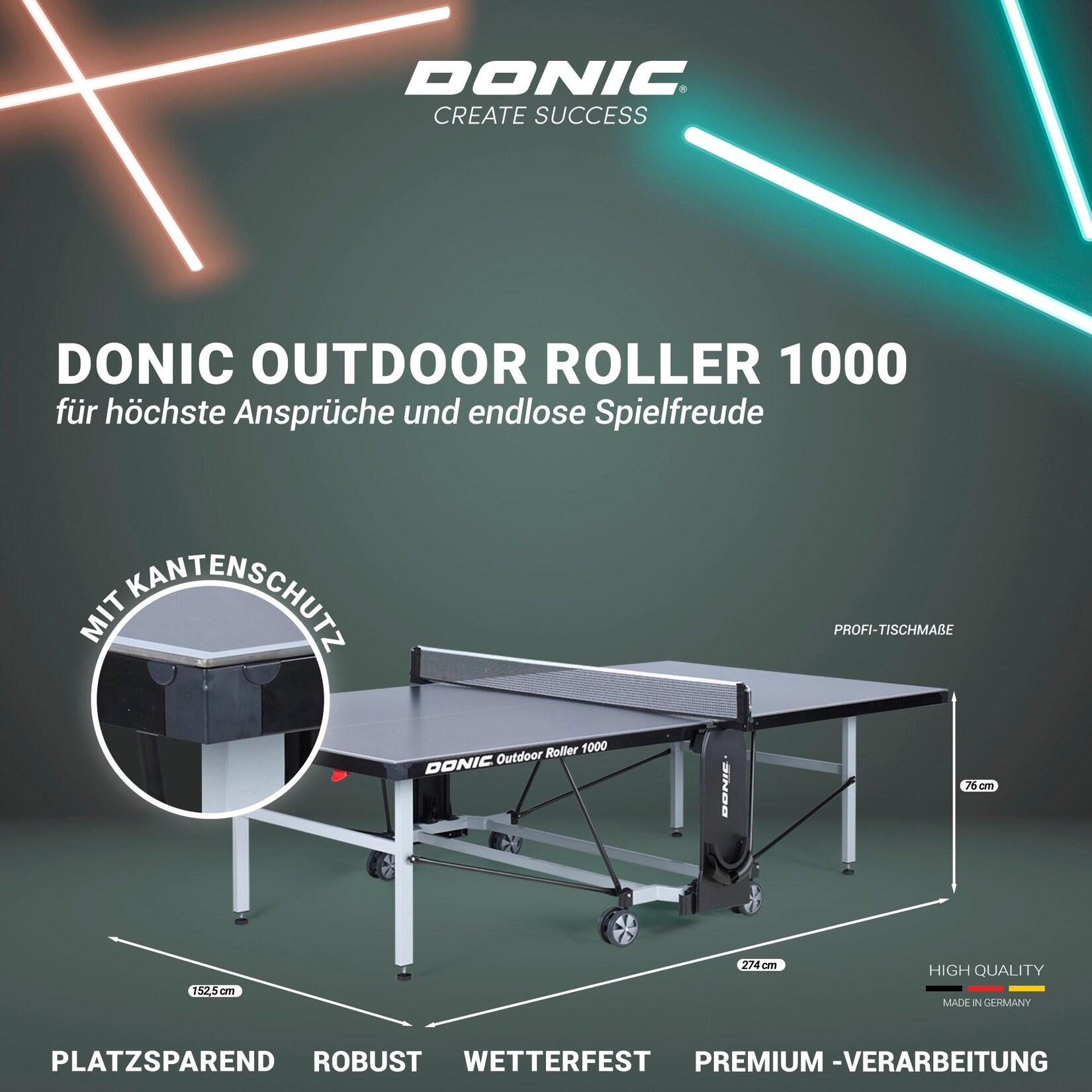 DONIC Outdoor Roller 1000, grau - versch. Farben