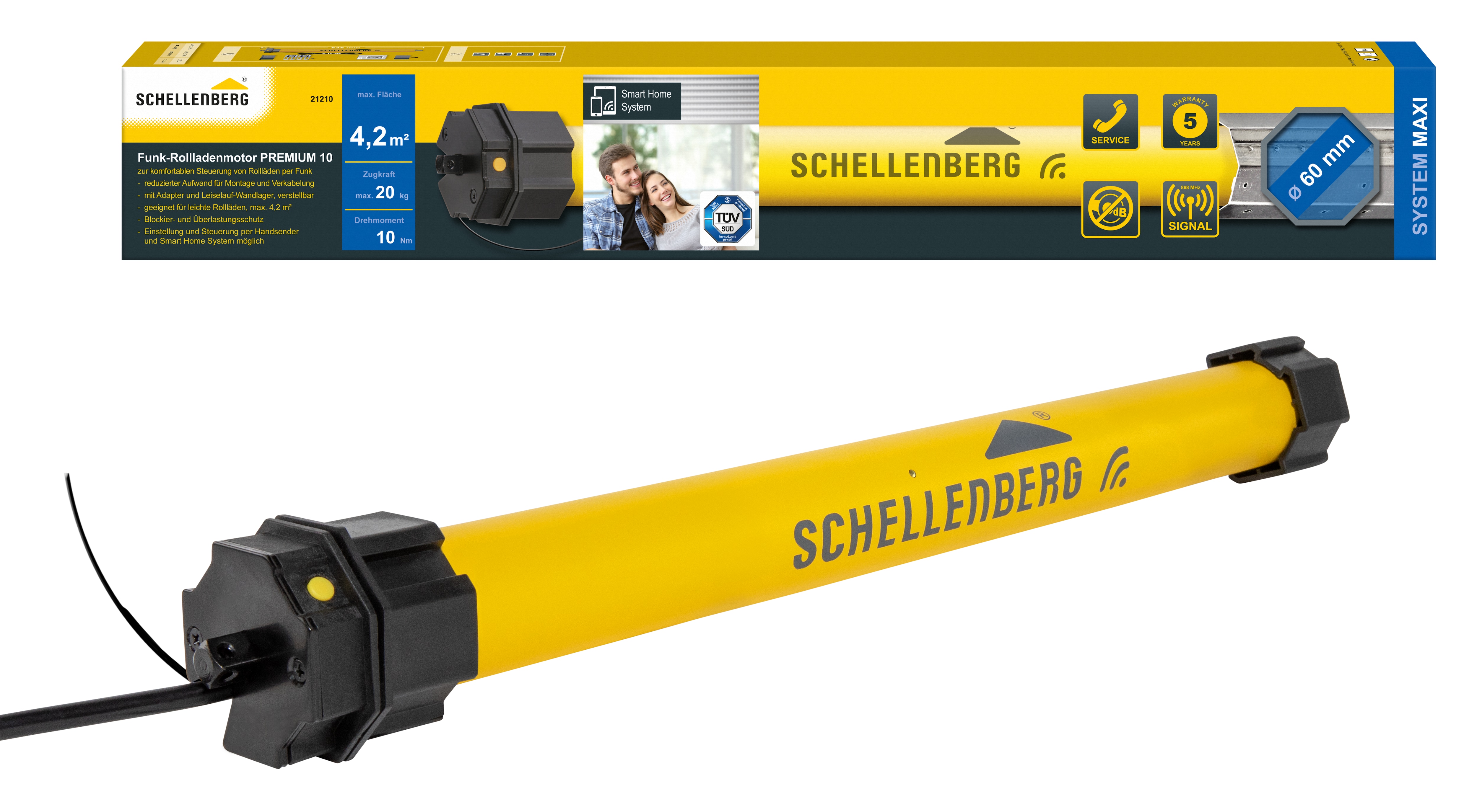 Schellenberg Funk-Rolladenmotor Premium 10 Nm Maxi - Bild 1