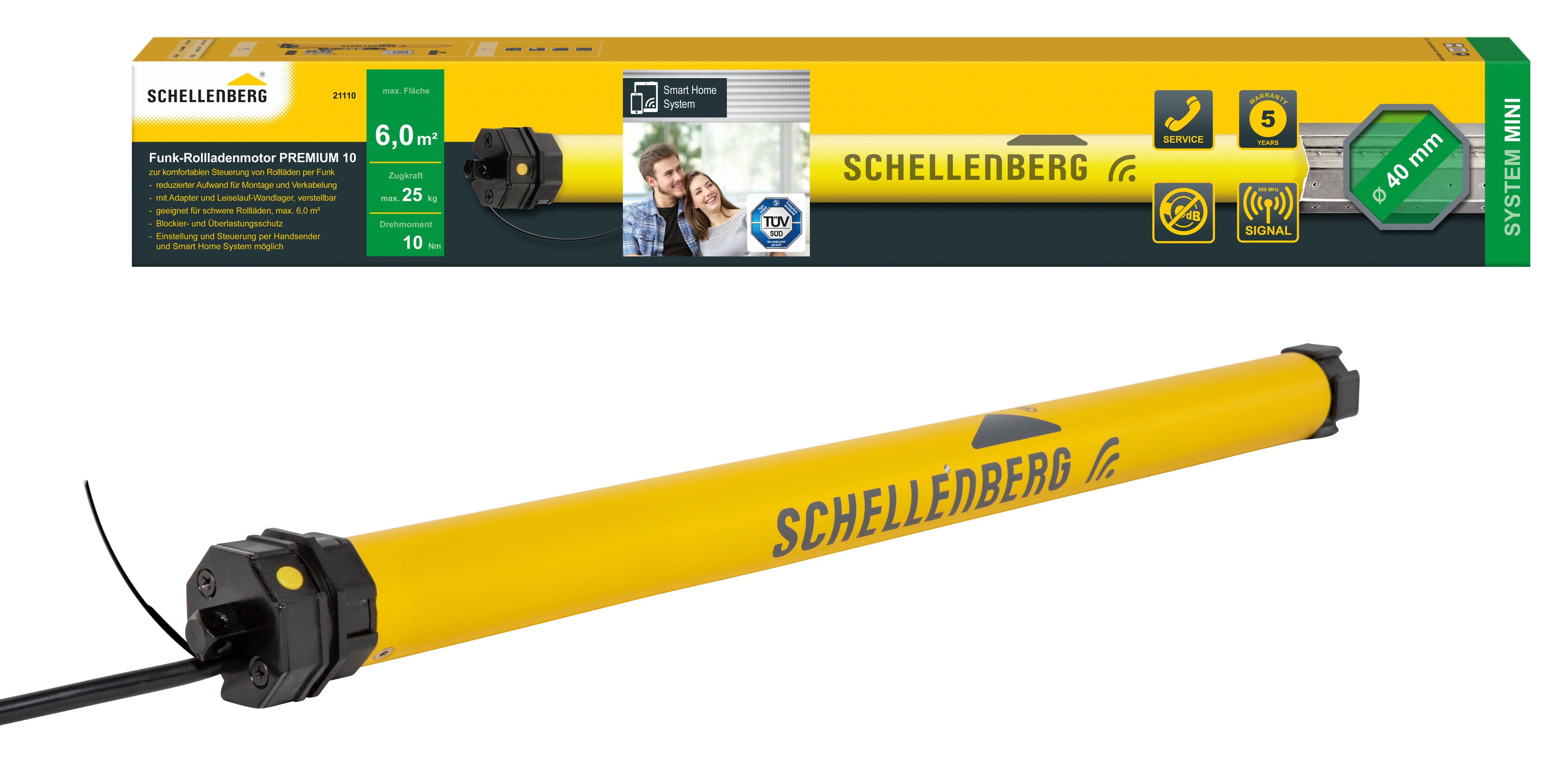 Schellenberg Funk-Rolladenmotor Premium 10 Nm Mini - Bild 1