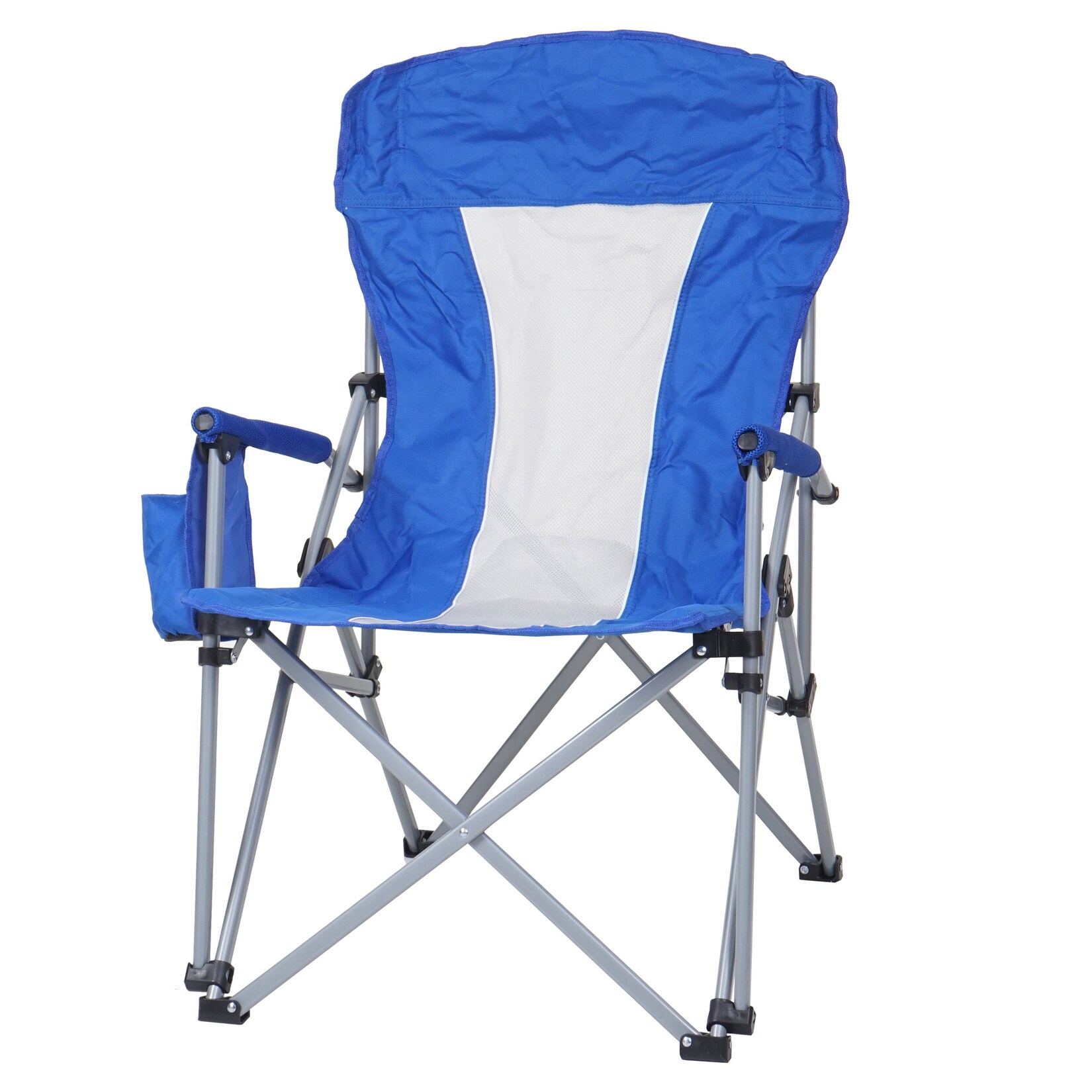 Campingstuhl MCW-L50, Klappstuhl Anglerstuhl Regiestuhl, waschbar Schutzhülle Stahl Stoff/Textil ~ blau