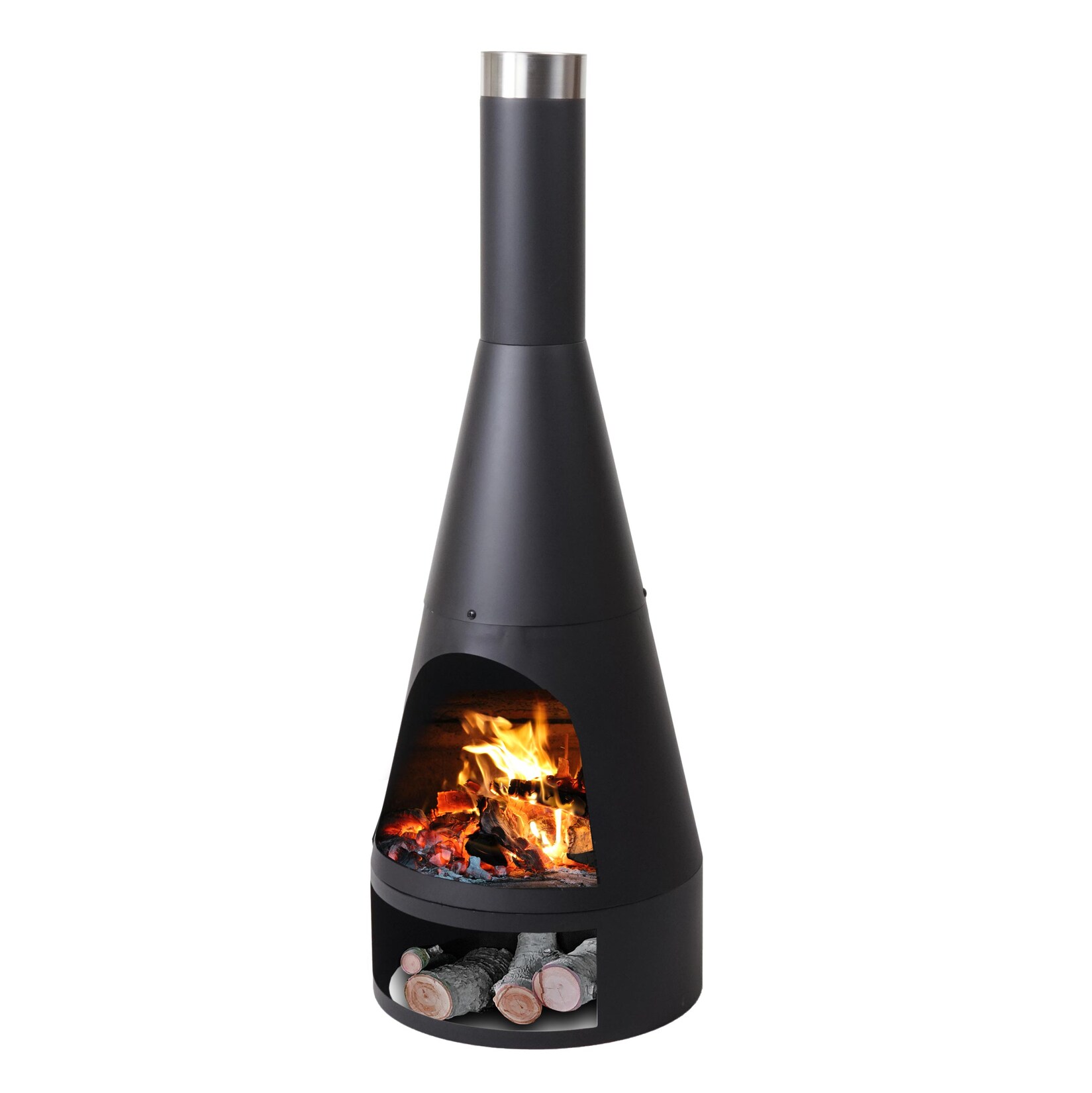 Gartenofen MCW-K90, Gartenkamin Terrassenkamin Terrassenofen, Schürhaken Feuerstelle ~ 120x43cm schwarz | 04057651323978