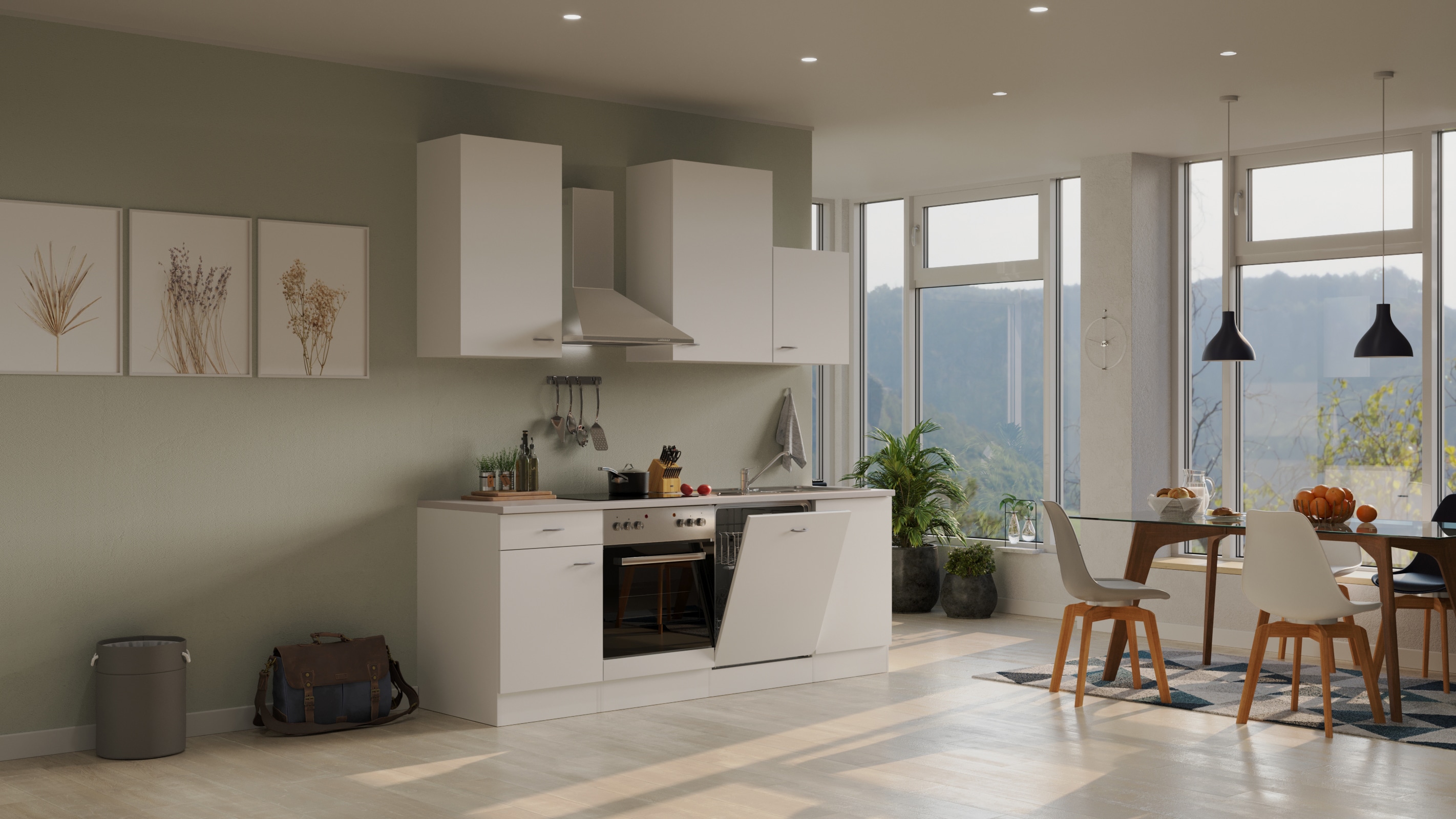 Flex-Well K&uuml;chenzeile 220cm - mit E-Ger&auml;te - G-220-1701-016-WITO - Bild 1