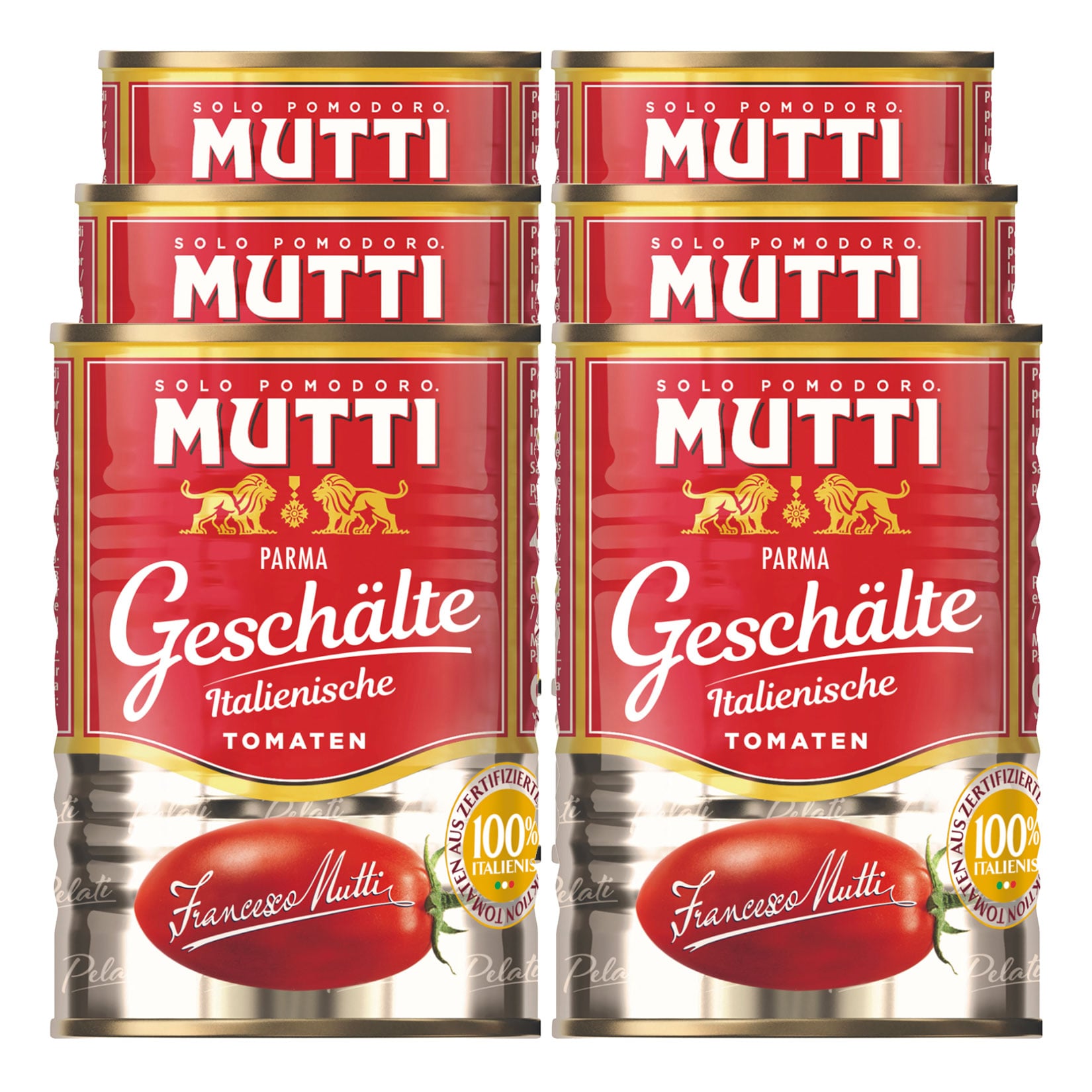 Mutti Pelati gesch&auml;lte Tomaten 400 g, 6er Pack - Bild 1