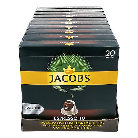 Jacobs Kaffee Espresso Intenso 20 Kapseln 104 g, 10er Pack - Bild 1