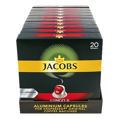 Jacobs Kaffee Lungo Classico 20 Kapseln 104 g, 10er Pack - Bild 1