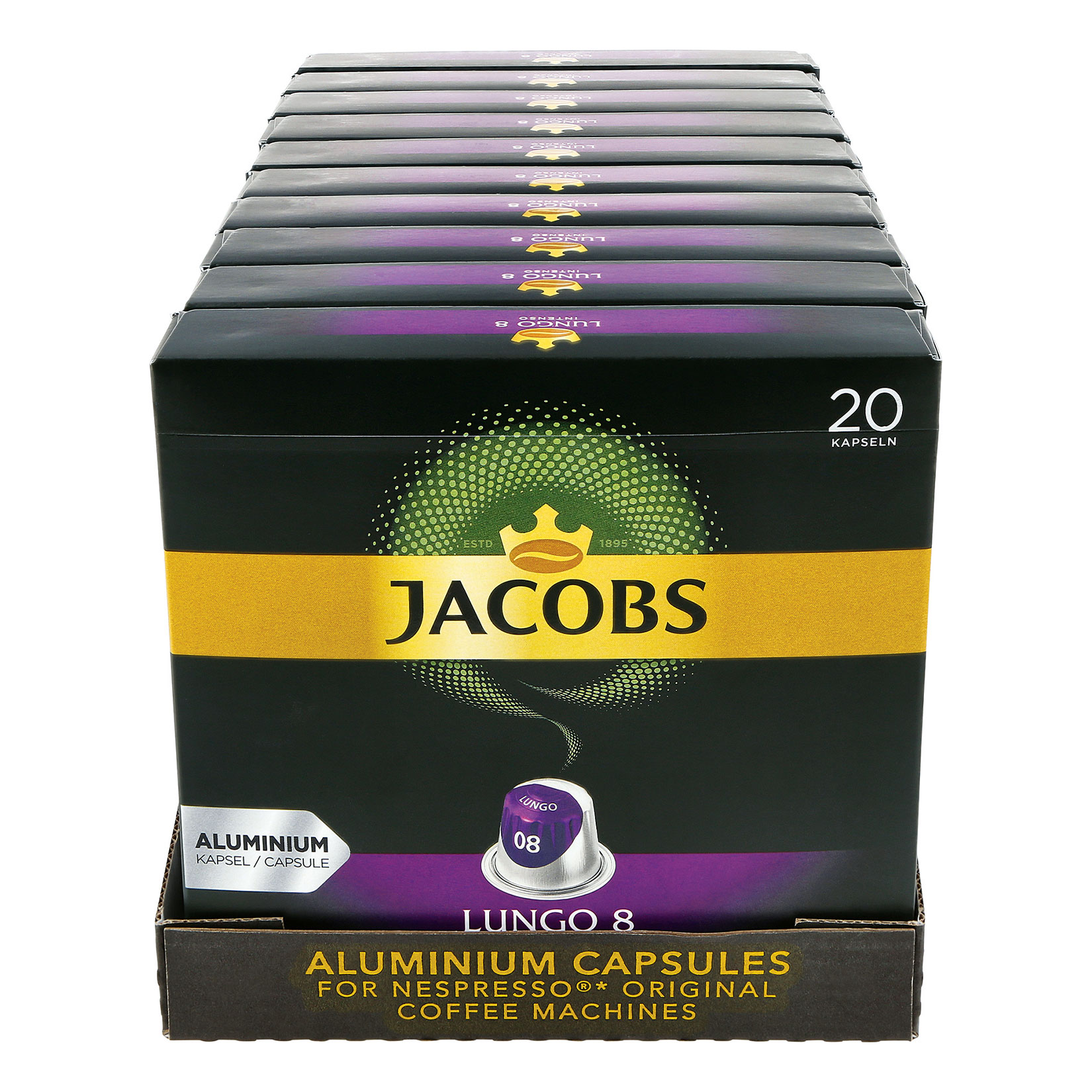 Jacobs Kaffee Lungo Intenso 20 Kapseln 104 g, 10er Pack - Bild 1