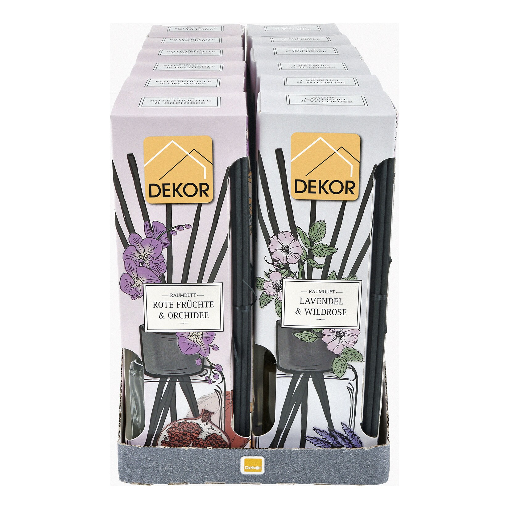 Dekor Raumduftsticks 100 ml, verschiedene Sorten, 12er Pack | 04311536843723