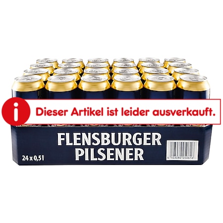 Flensburger Pilsener 4,8 % vol 0,5 Liter Dose, 24er Pack - Bild 1
