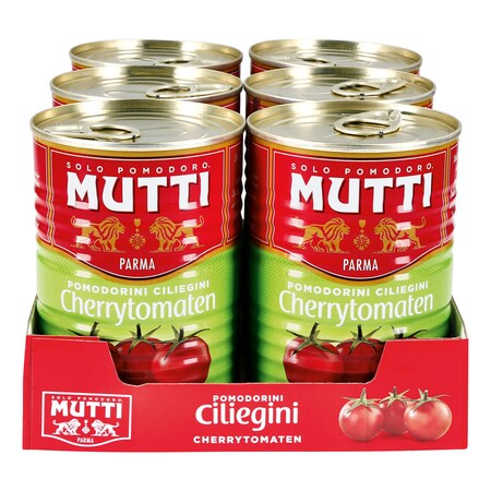 Mutti Pomodorini Kirschtomaten 400 g Abtropfgewicht, 6er Pack