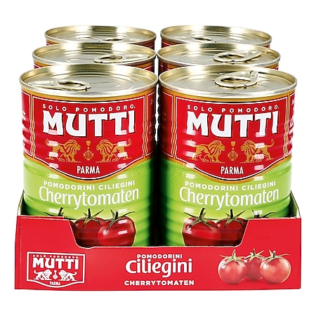 Mutti Pomodorini Kirschtomaten 400 g Abtropfgewicht, 6er Pack - Bild 1
