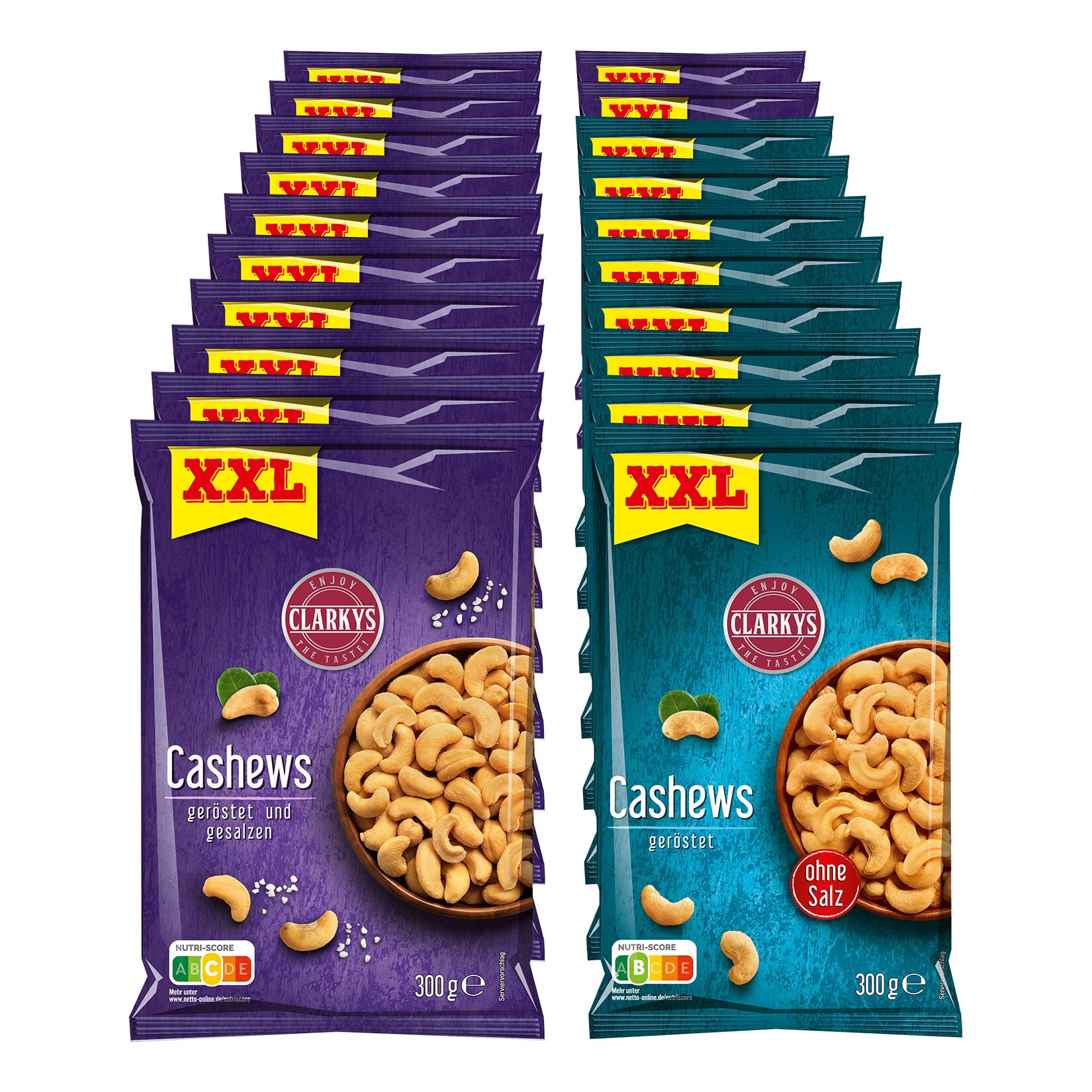 Clarkys Cashewkerne XXL 300 g, verschiedene Sorten, 20er Pack - Bild 1
