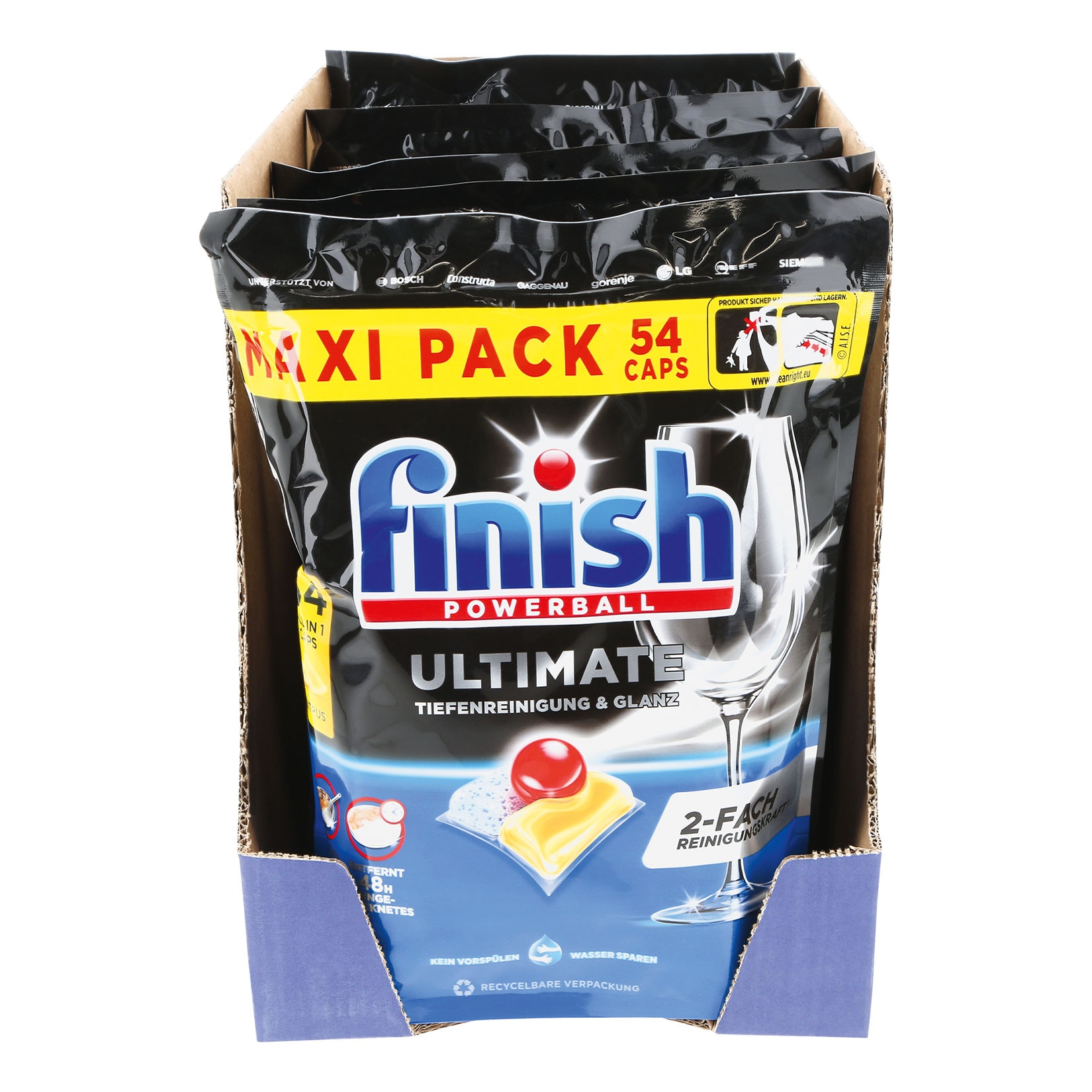 Finish Ultimate All in 1 Maxi Pack Caps Citrus 54 St&uuml;ck, 6er Pack - Bild 1